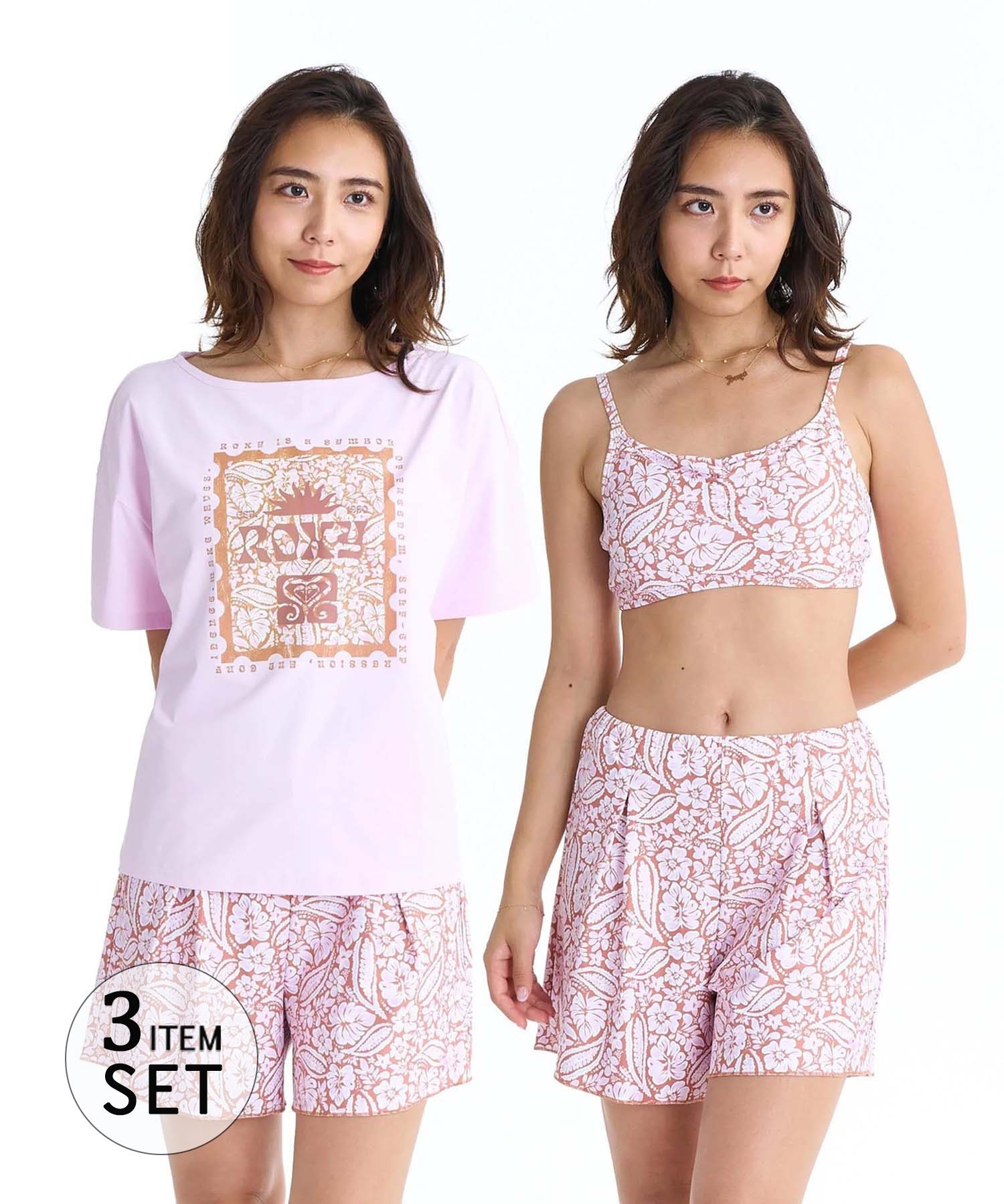 ROXY ロキシー 水着 3点セット ビキニ レディース ラッシュTシャツ