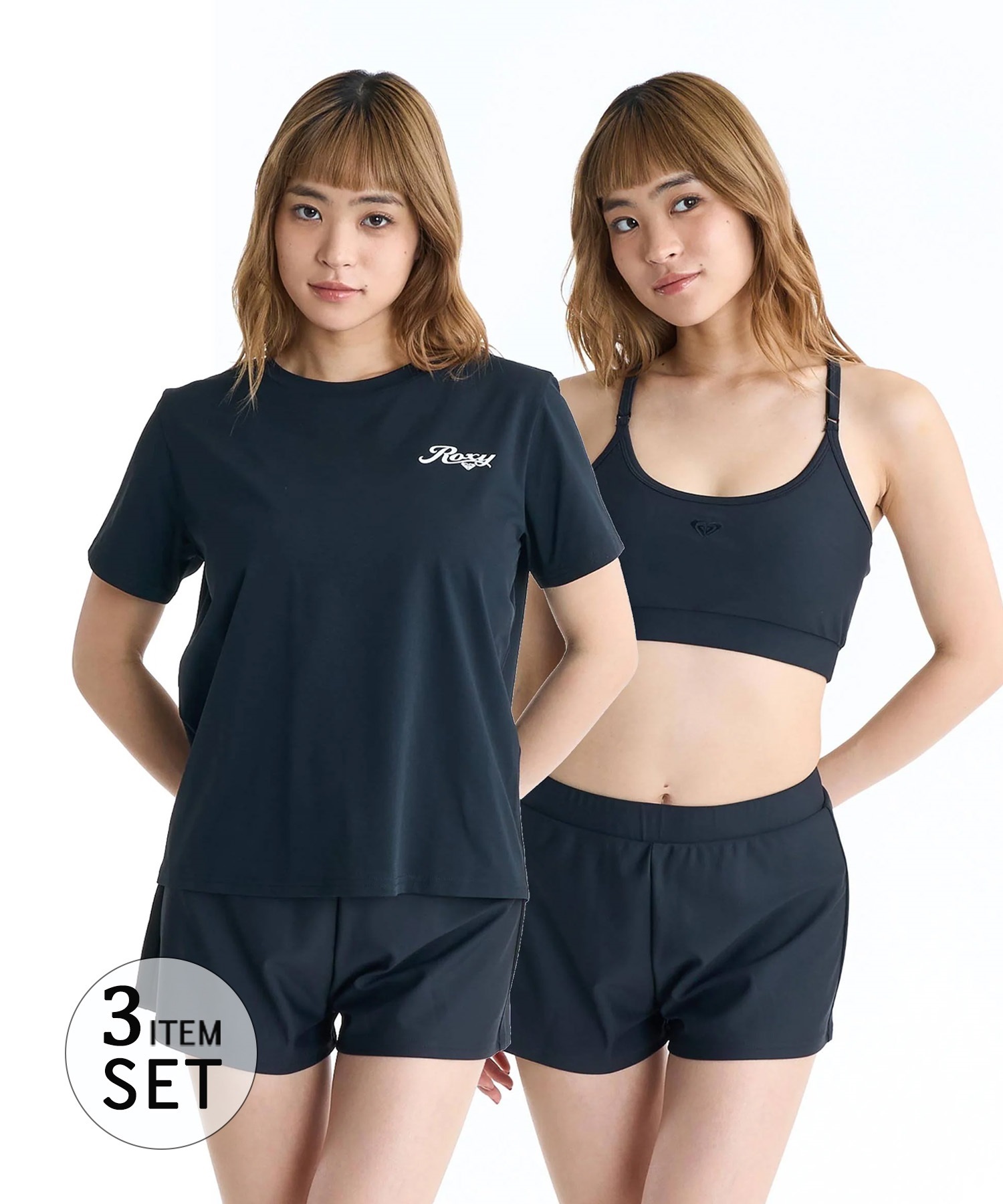 ROXY ロキシー 水着 3点セット ビキニ レディース ラッシュTシャツ