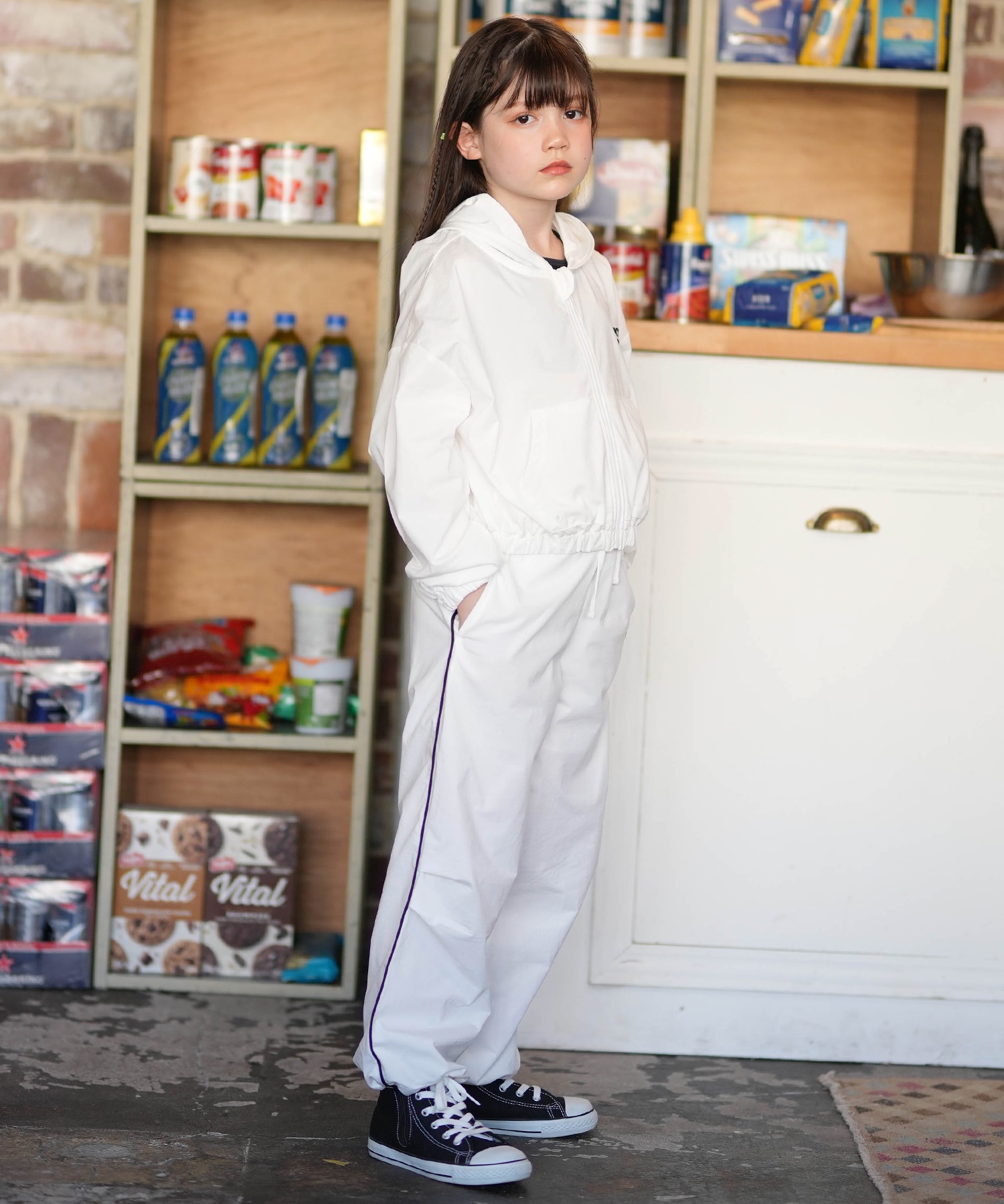ROXY ロキシー ジャケット キッズ フードラッシュガード MINI SALTY SQUAD HOODIE TLY261652M(ORG-130cm)