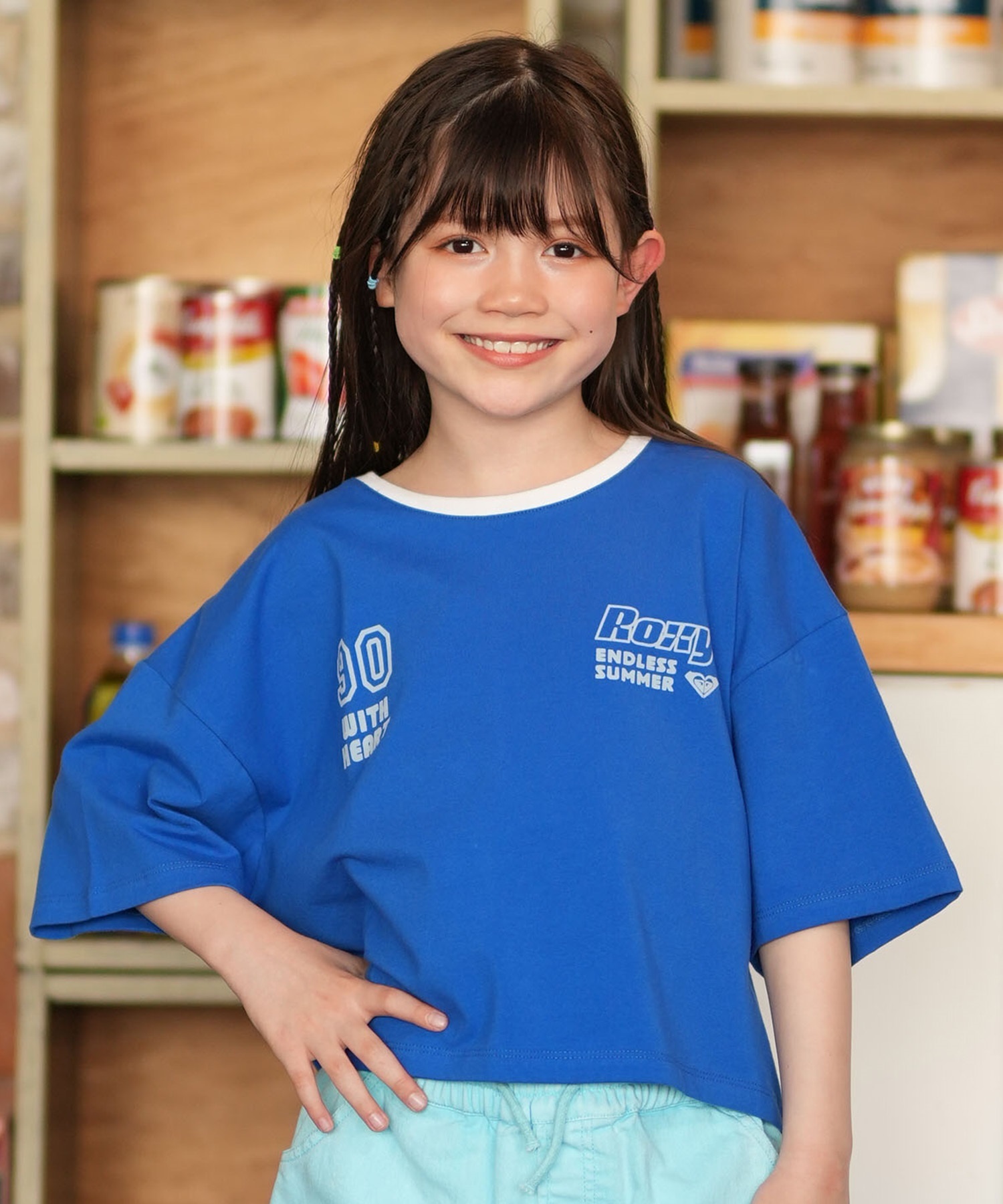 ROXY ロキシー 半袖 Tシャツ キッズ ジュニア 子供 クロップド丈 MINI