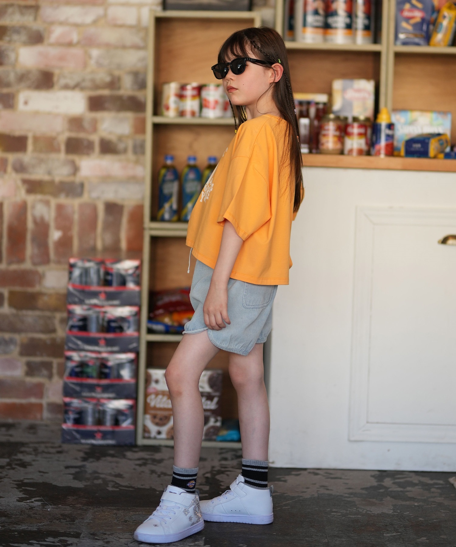 ROXY ロキシー 半袖 Tシャツ キッズ ジュニア 子供 クロップド丈 MINI