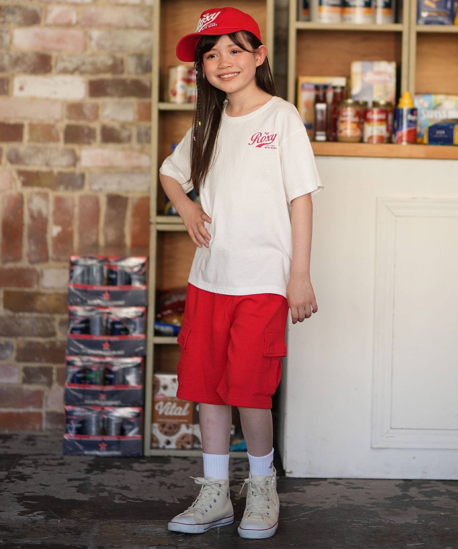 ROXY ロキシー 半袖 Tシャツ キッズ ジュニア 子供 女の子 MINI ROXY WITH HEART Tシャツ TST261117(BBK-130cm)