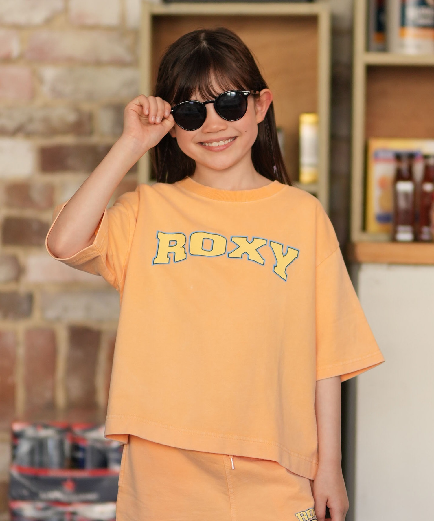 ROXY ロキシー 半袖 Tシャツ キッズ 裏毛 MINI WAVE CLUB S STEE TST261659M ムラサキスポーツ限定(HER-130cm)