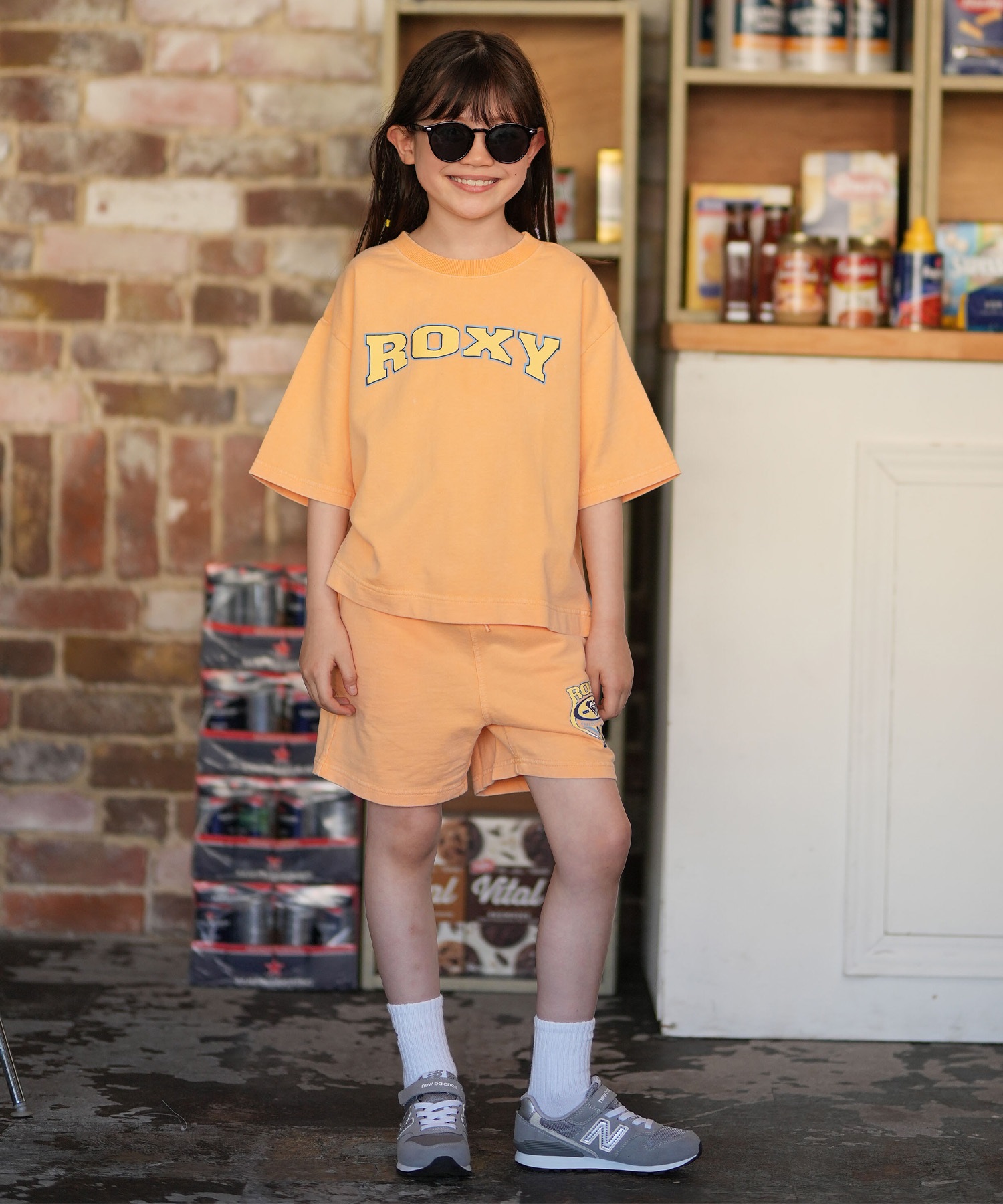ROXY ロキシー 半袖 Tシャツ キッズ 裏毛 MINI WAVE CLUB S STEE TST261659M ムラサキスポーツ限定(HER-130cm)