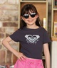 ROXY ロキシー 半袖 Tシャツ キッズ ジュニア ショート丈 MINI SUNSET CHASER TST261661M ムラサキスポーツ限定(NVY-130cm)