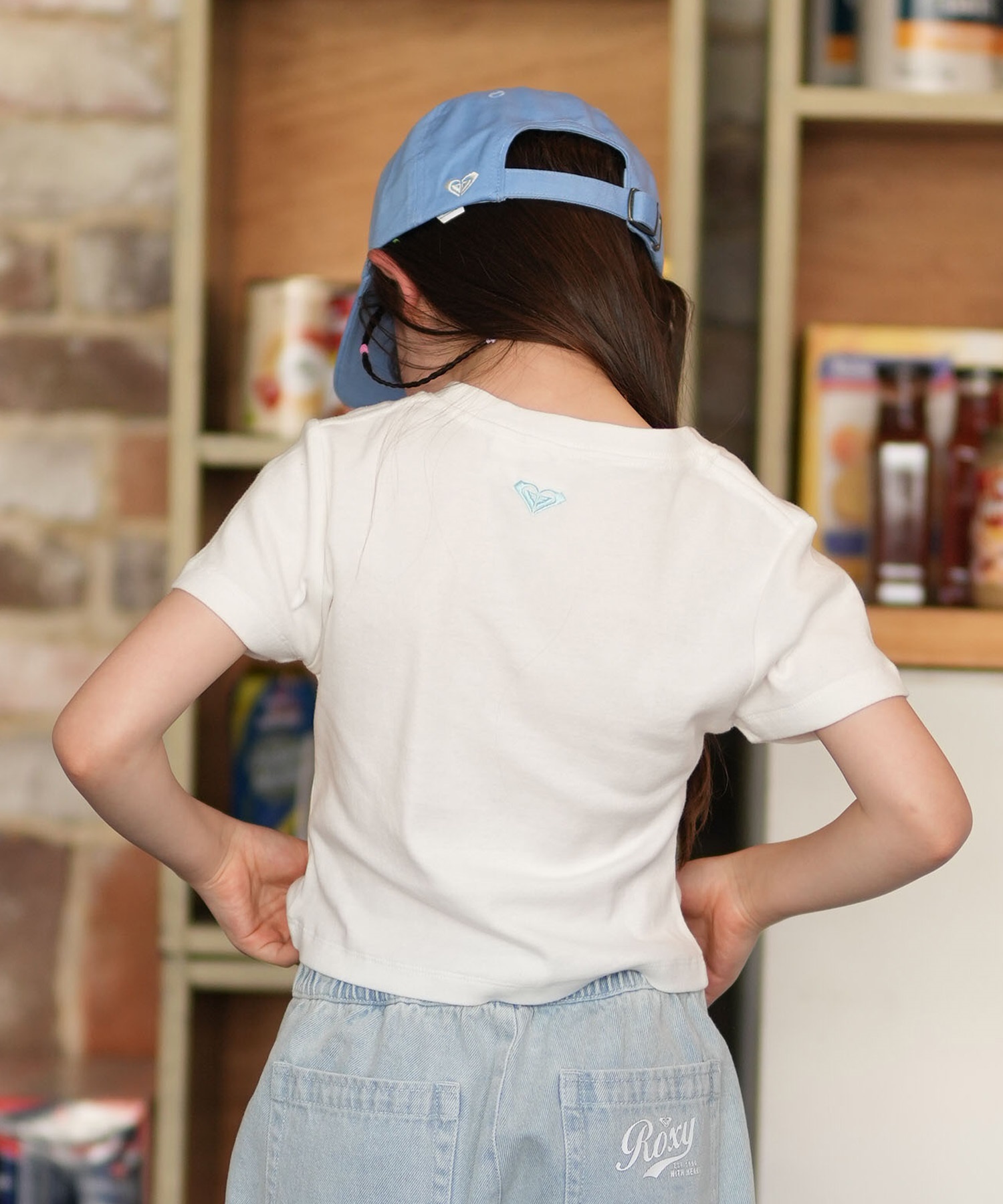 ROXY ロキシー 半袖 Tシャツ キッズ ジュニア ショート丈 MINI SUNSET CHASER TST261661M ムラサキスポーツ限定(NVY-130cm)