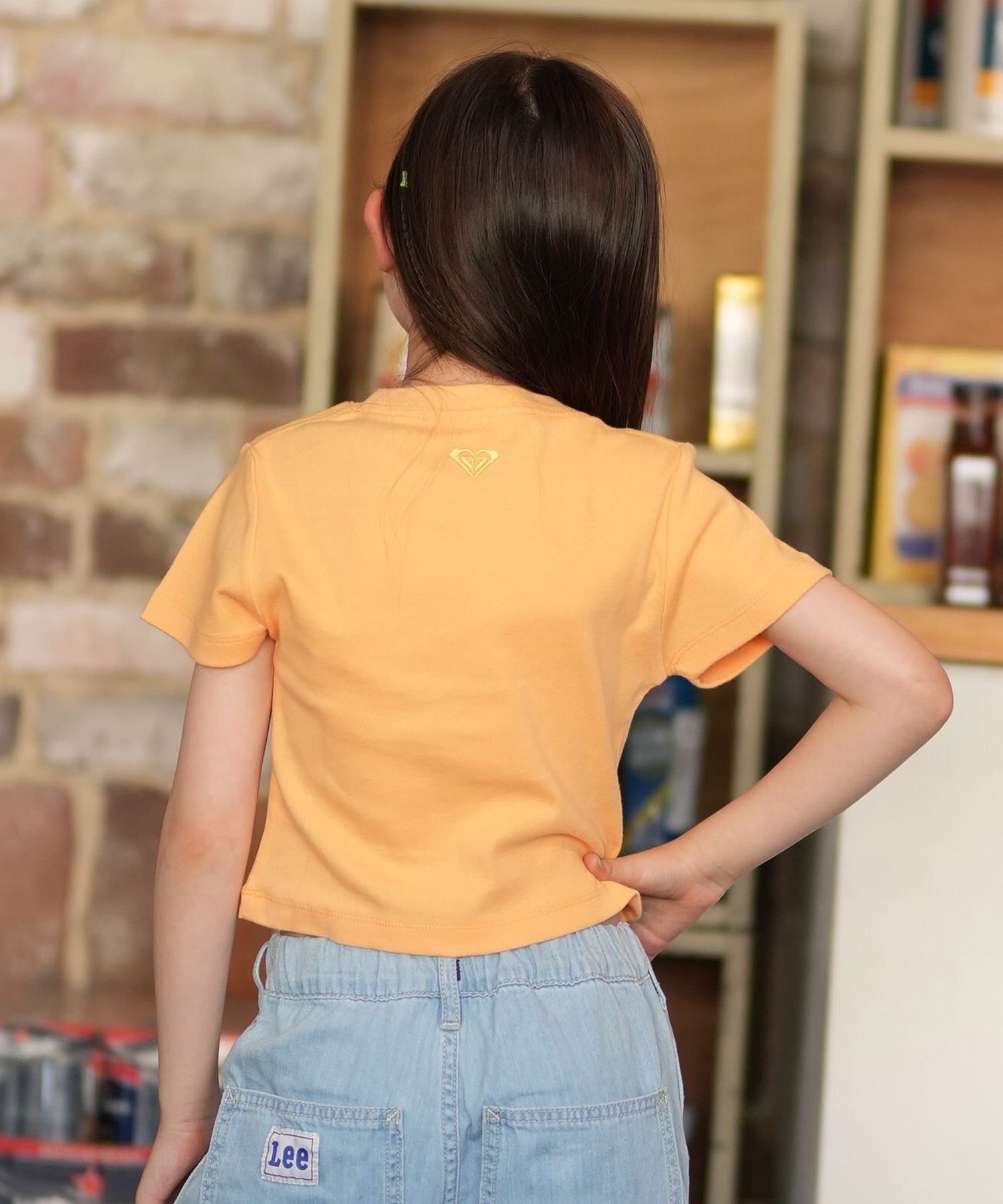 ROXY ロキシー 半袖 Tシャツ キッズ ジュニア ショート丈 MINI SUNSET CHASER TST261661M ムラサキスポーツ限定(NVY-130cm)