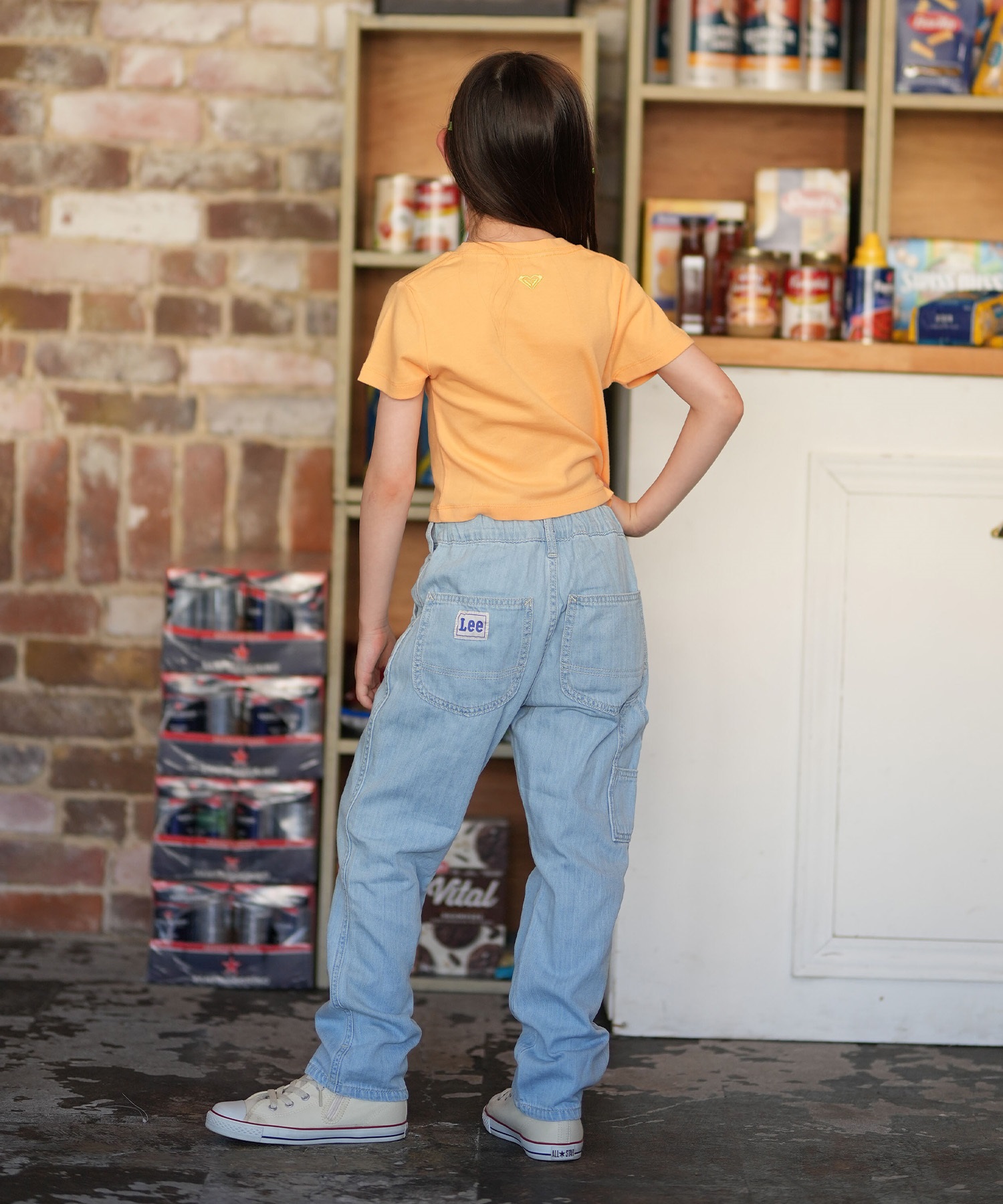 ROXY ロキシー 半袖 Tシャツ キッズ ジュニア ショート丈 MINI SUNSET CHASER TST261661M ムラサキスポーツ限定(NVY-130cm)