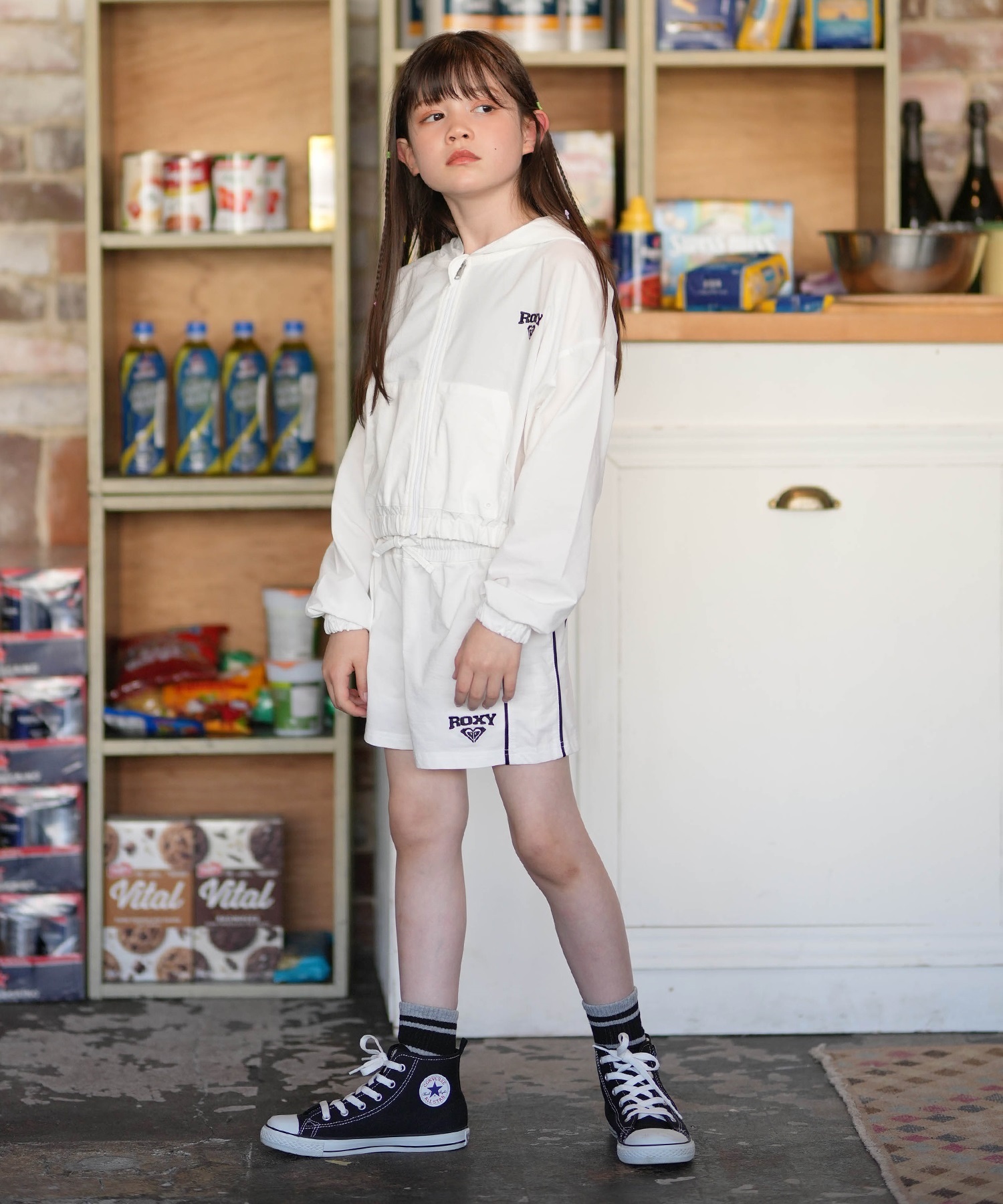 ROXY ロキシー ROXY キッズ 水着 トランクス ボードショーツ SALTY SQUAD SHORTS TBS261667M(WHT-130cm)