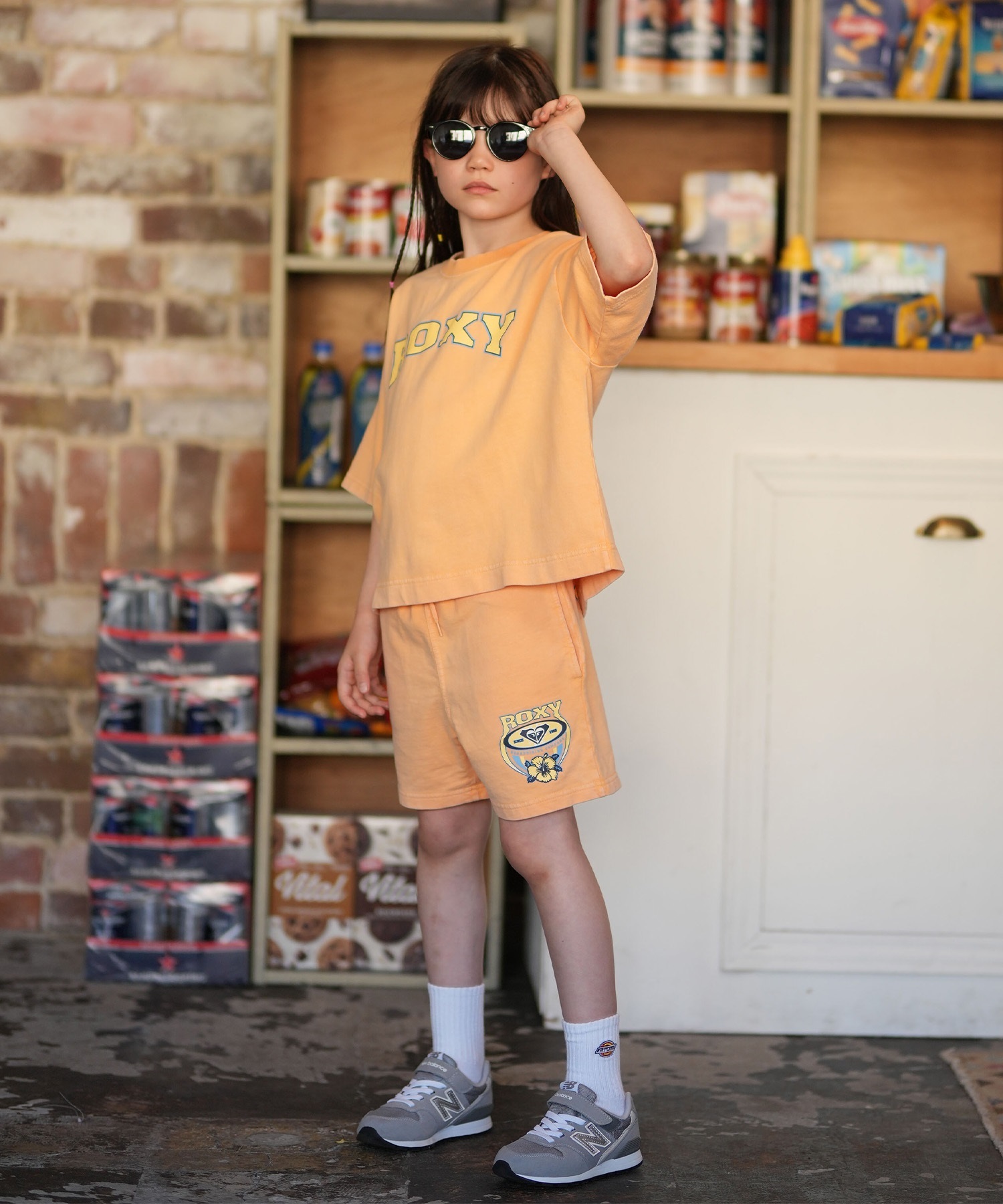 ROXY ロキシー ショートパンツ キッズ ウォッシュ加工 MINI WAVE CLUB