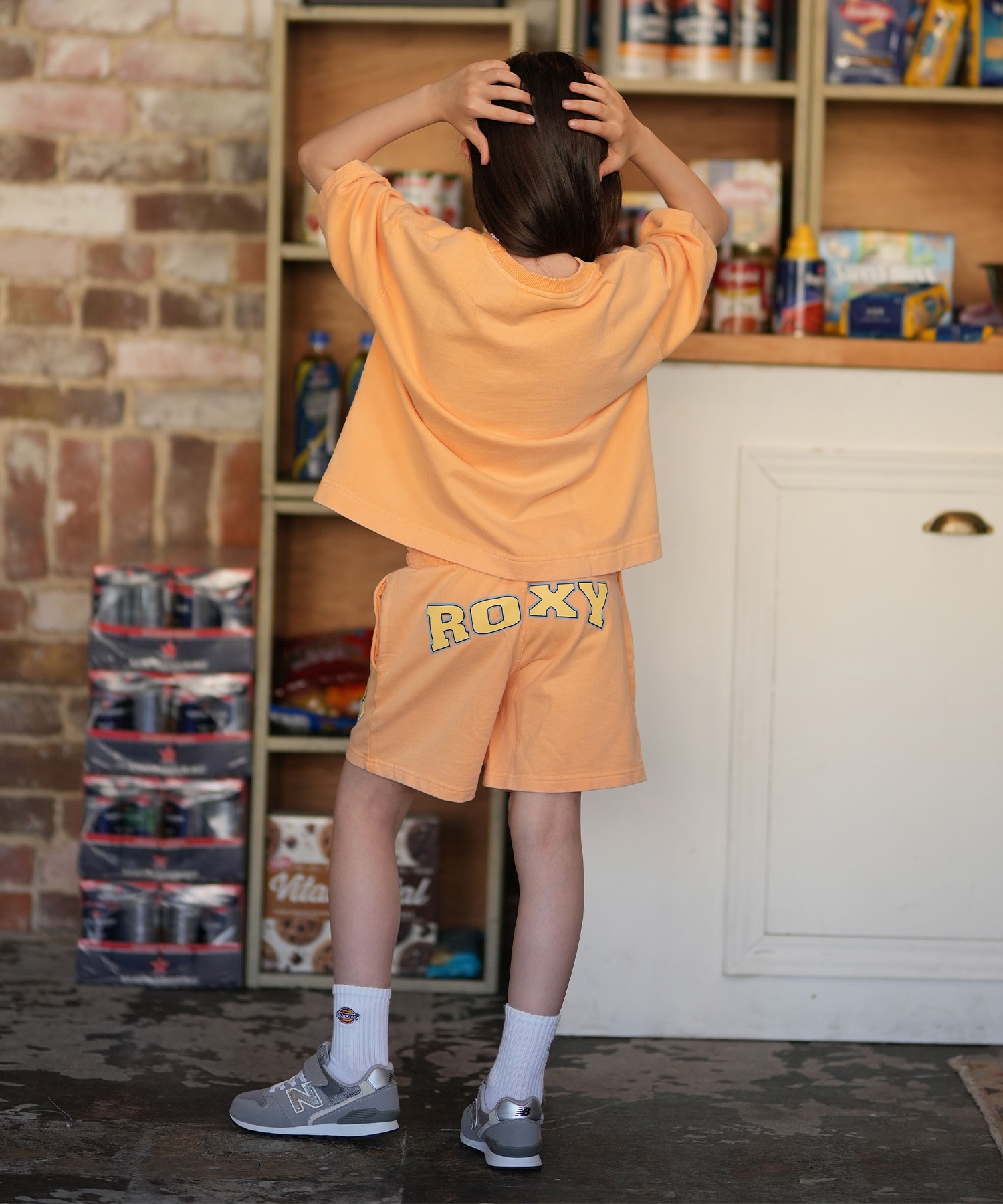 ROXY ロキシー ショートパンツ キッズ ウォッシュ加工 MINI WAVE CLUB