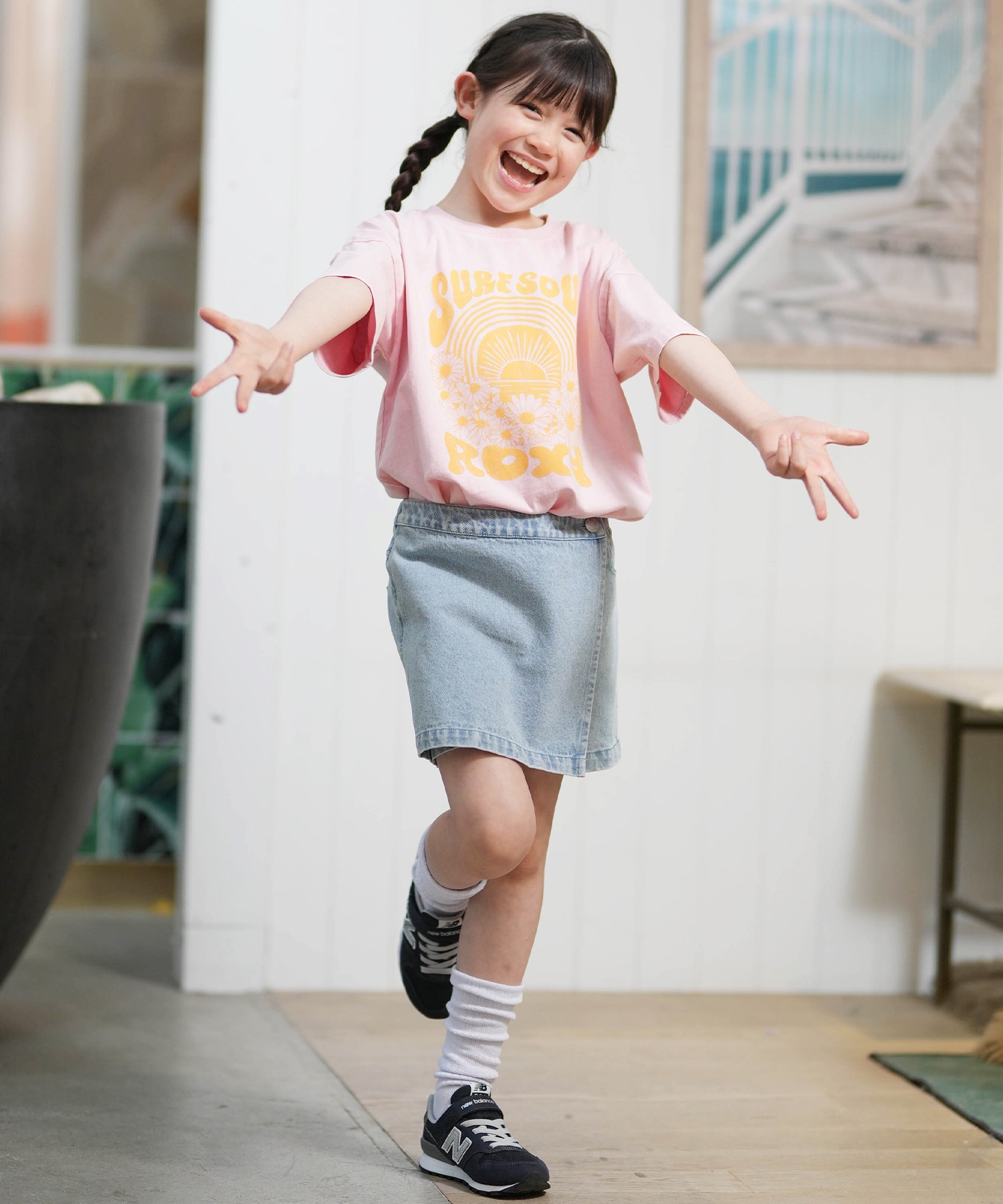 ROXY ロキシー スカート キッズ ジュニア 子供 女の子 デニム MINI