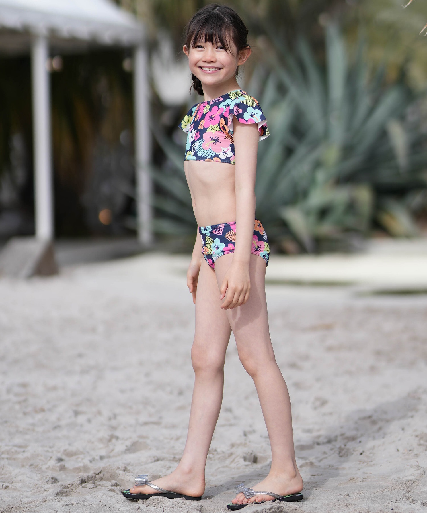 ROXY ロキシー 水着 ビキニ キッズ 子供 女の子 MORNING FLOWER CROP ERLX203227(BSP6-100cm)