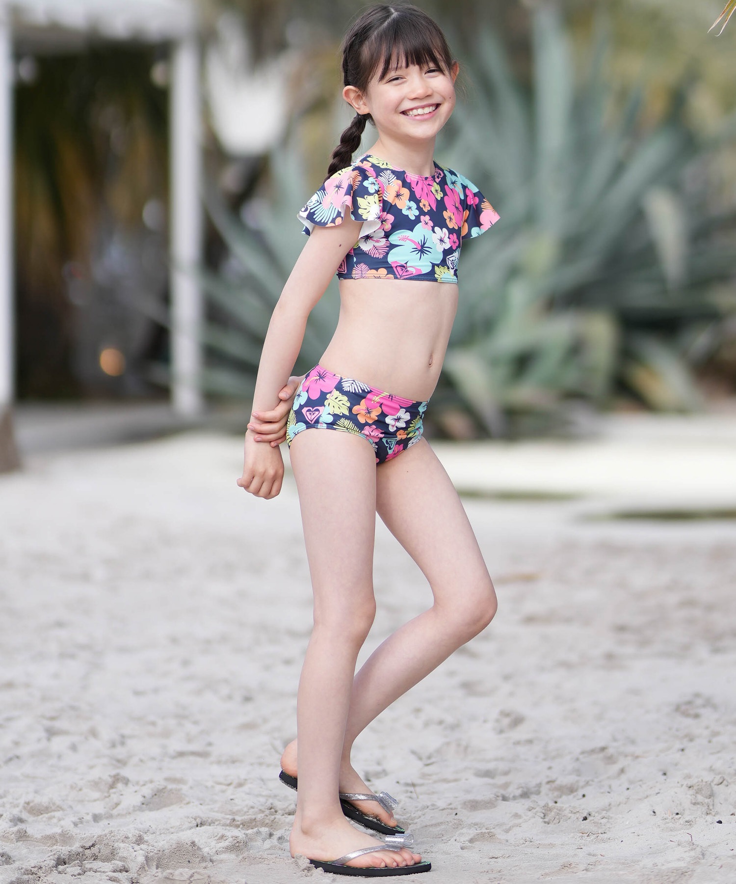 ROXY ロキシー 水着 ビキニ キッズ 子供 女の子 MORNING FLOWER CROP