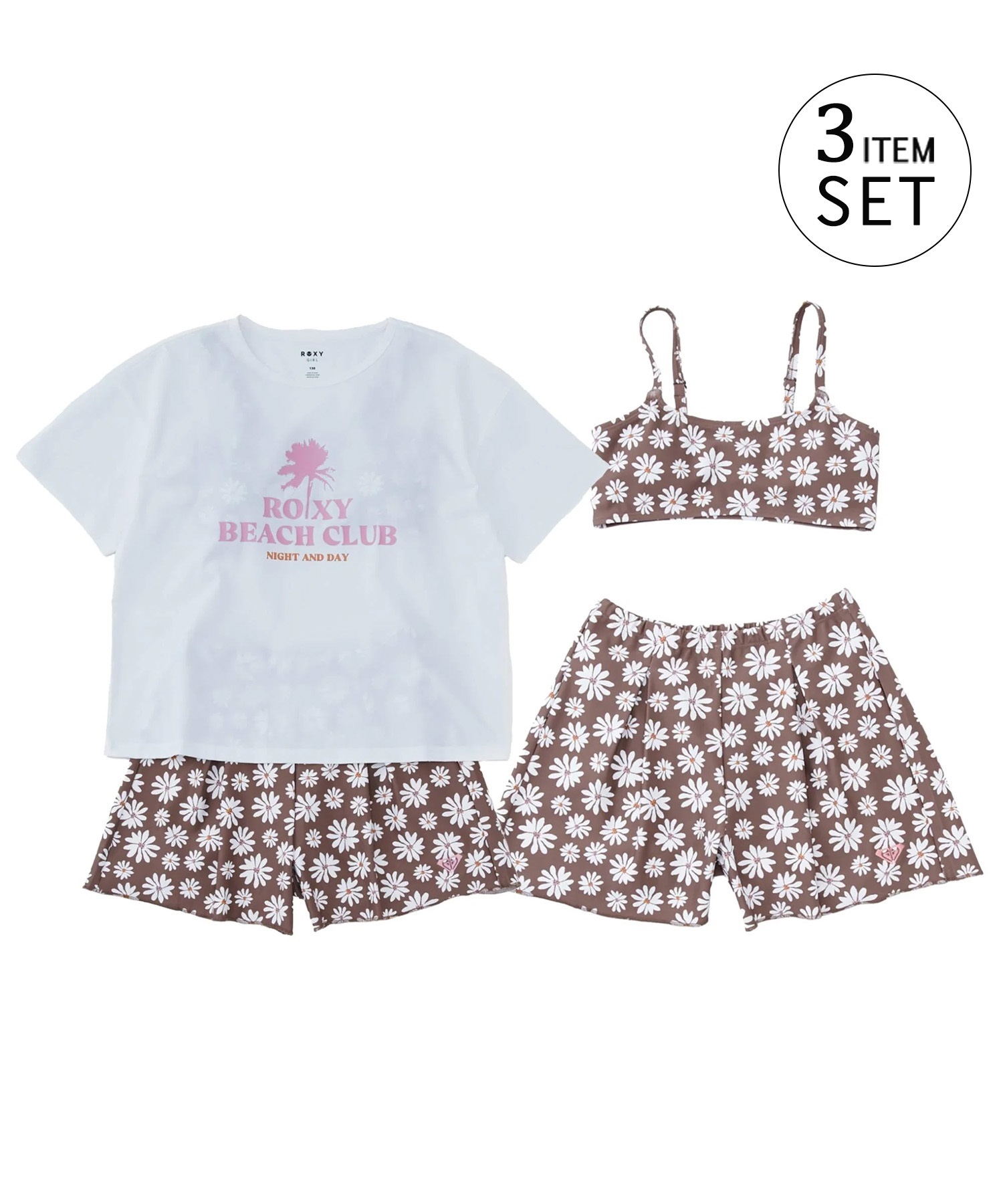 ROXY ロキシー 水着 セット キッズ 子供 女の子 3点セット PEAKDAY