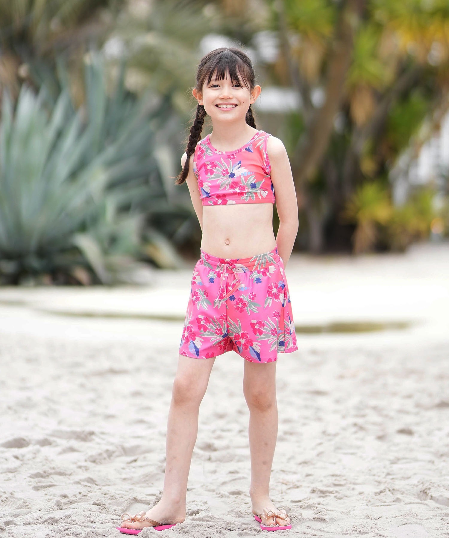 ROXY ロキシー 水着 3点セット キッズ ジュニア 子供 水陸両用