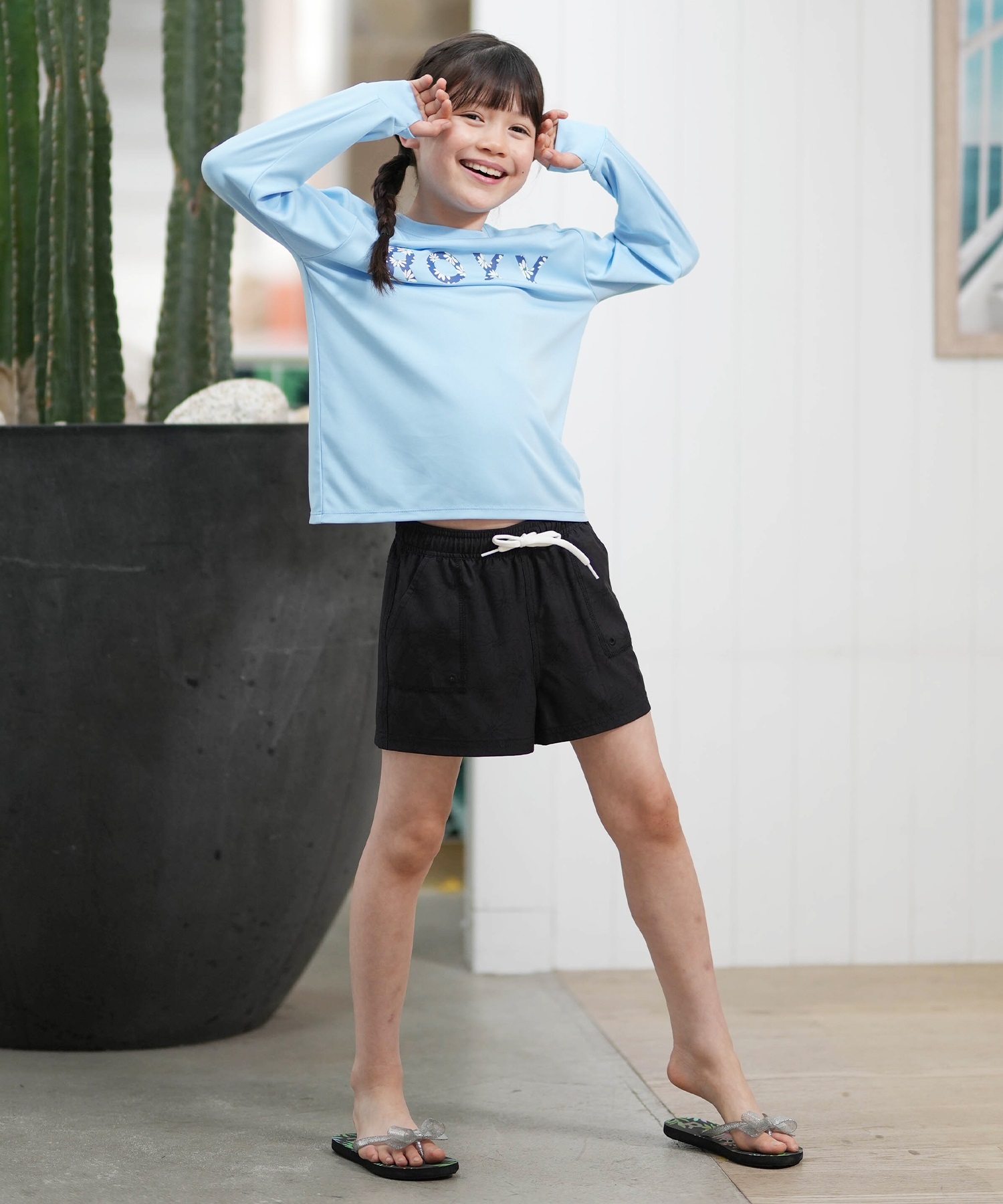 ROXY ロキシー キッズ ジュニア 子供 水着 ラッシュガード 長袖 T