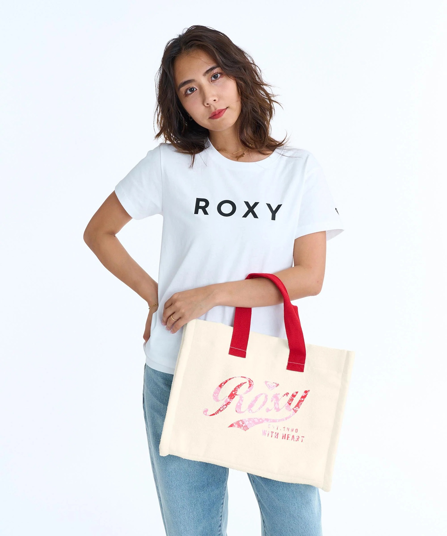 ROXY ロキシー トートバッグ レディース ROXY WITH HEART TOTE