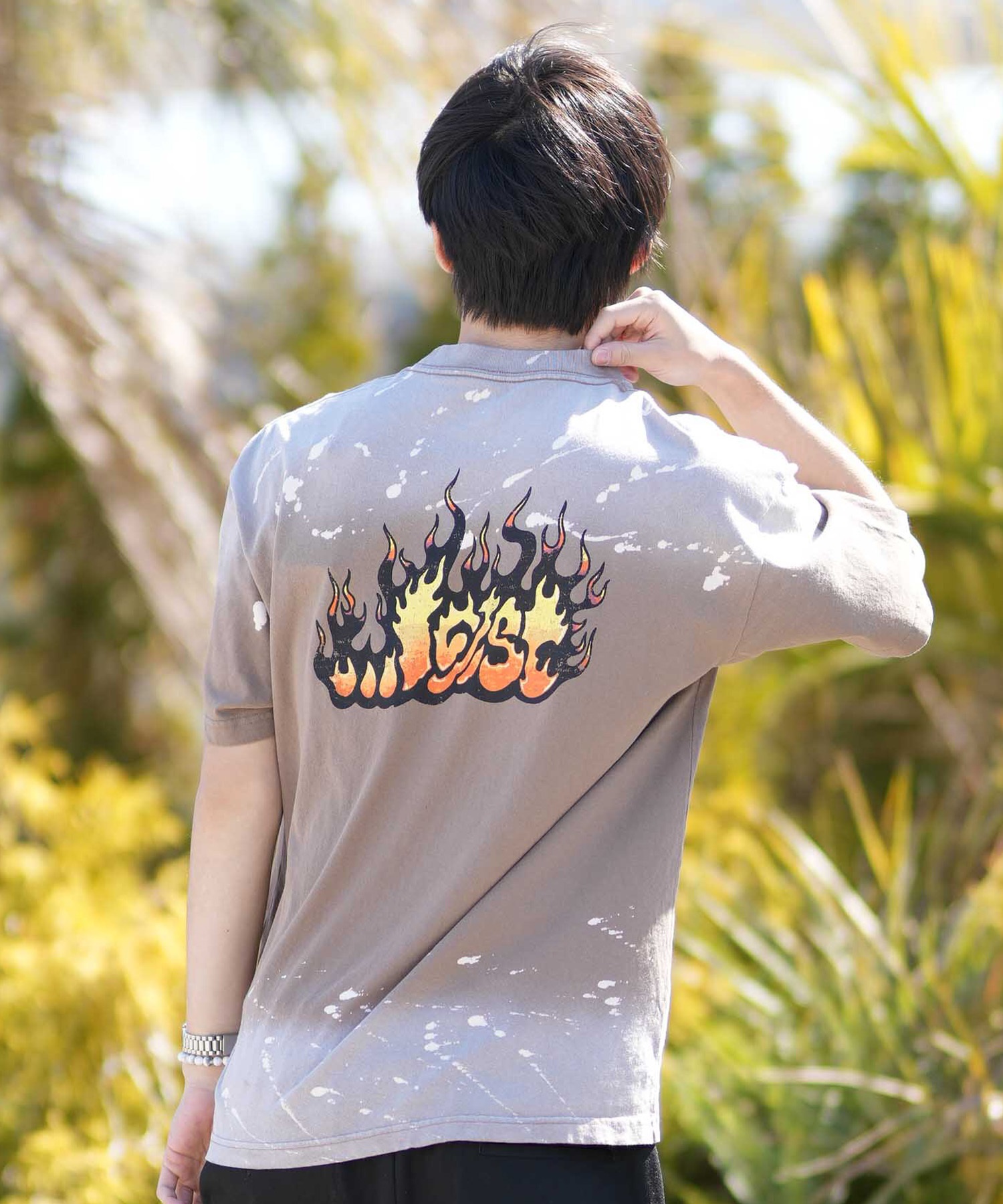 LOST ロスト 半袖 Tシャツ メンズ バックプリント FLAME LAM TEE LM6S