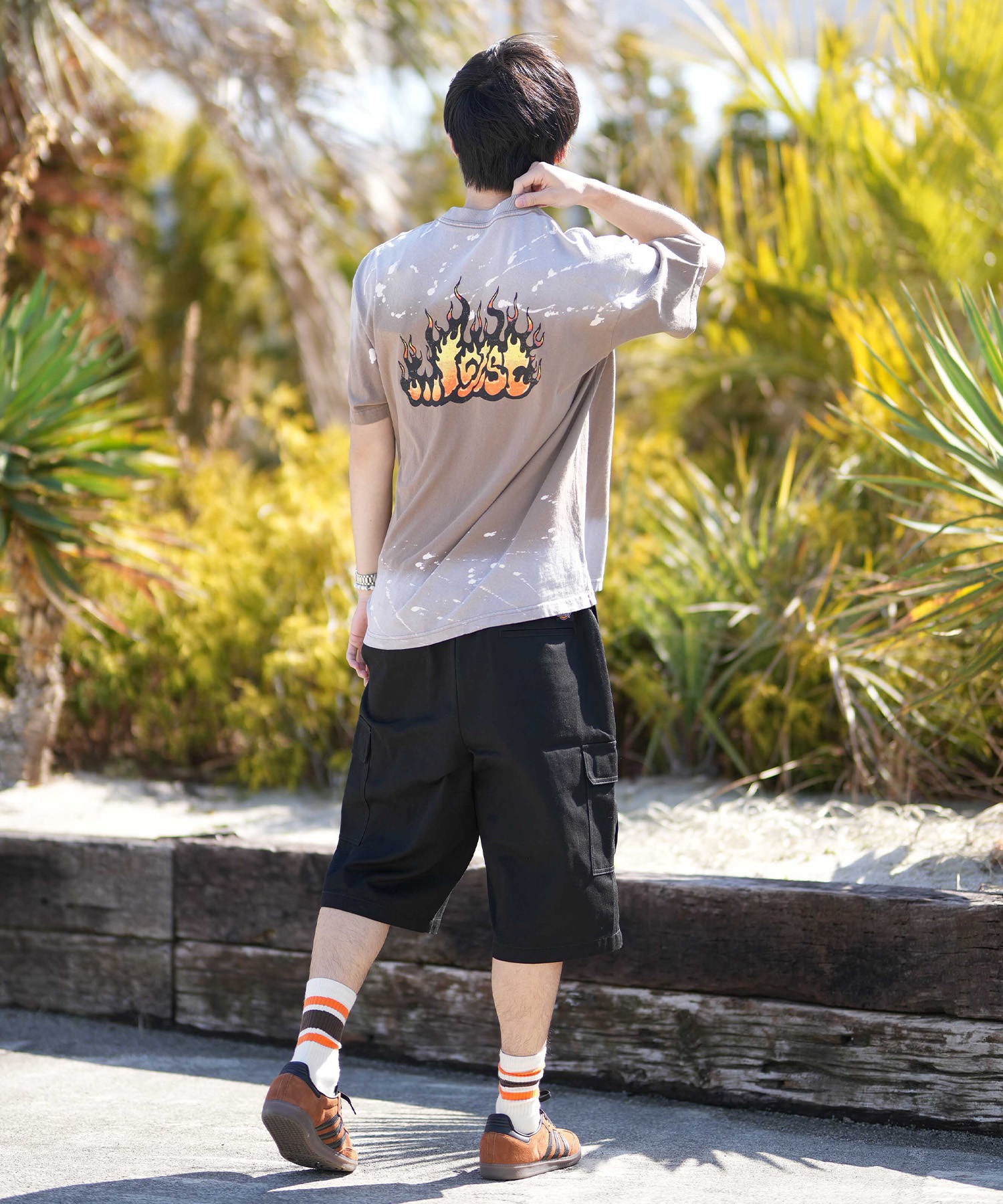 トップス CLAN LAMU TOPS litmus LOST ロスト 半袖 Tシャツ メンズ バックプリント FLAME LAM TEE LM6S