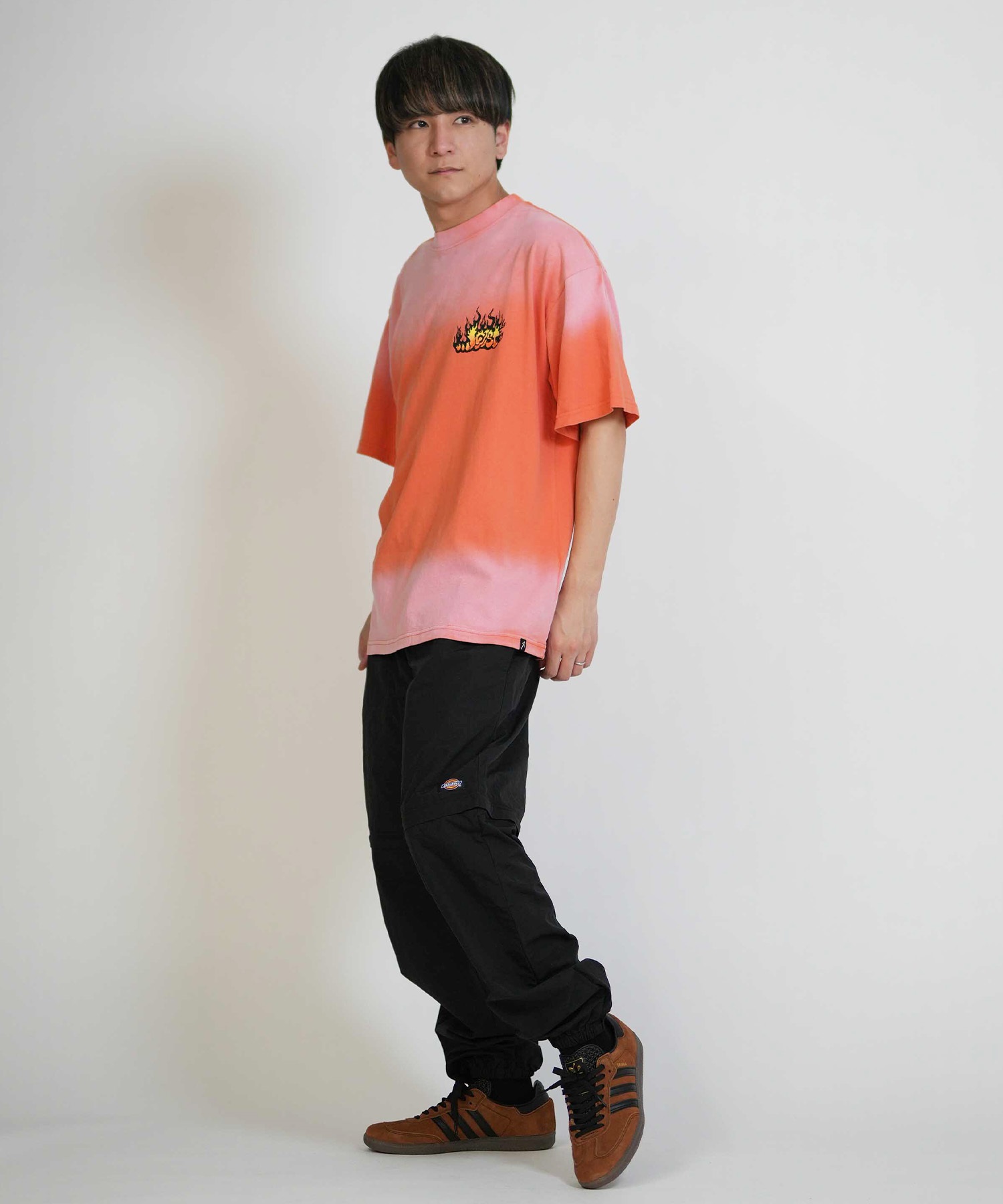 LOST ロスト 半袖 Tシャツ メンズ バックプリント FLAME LAM TEE LM6S