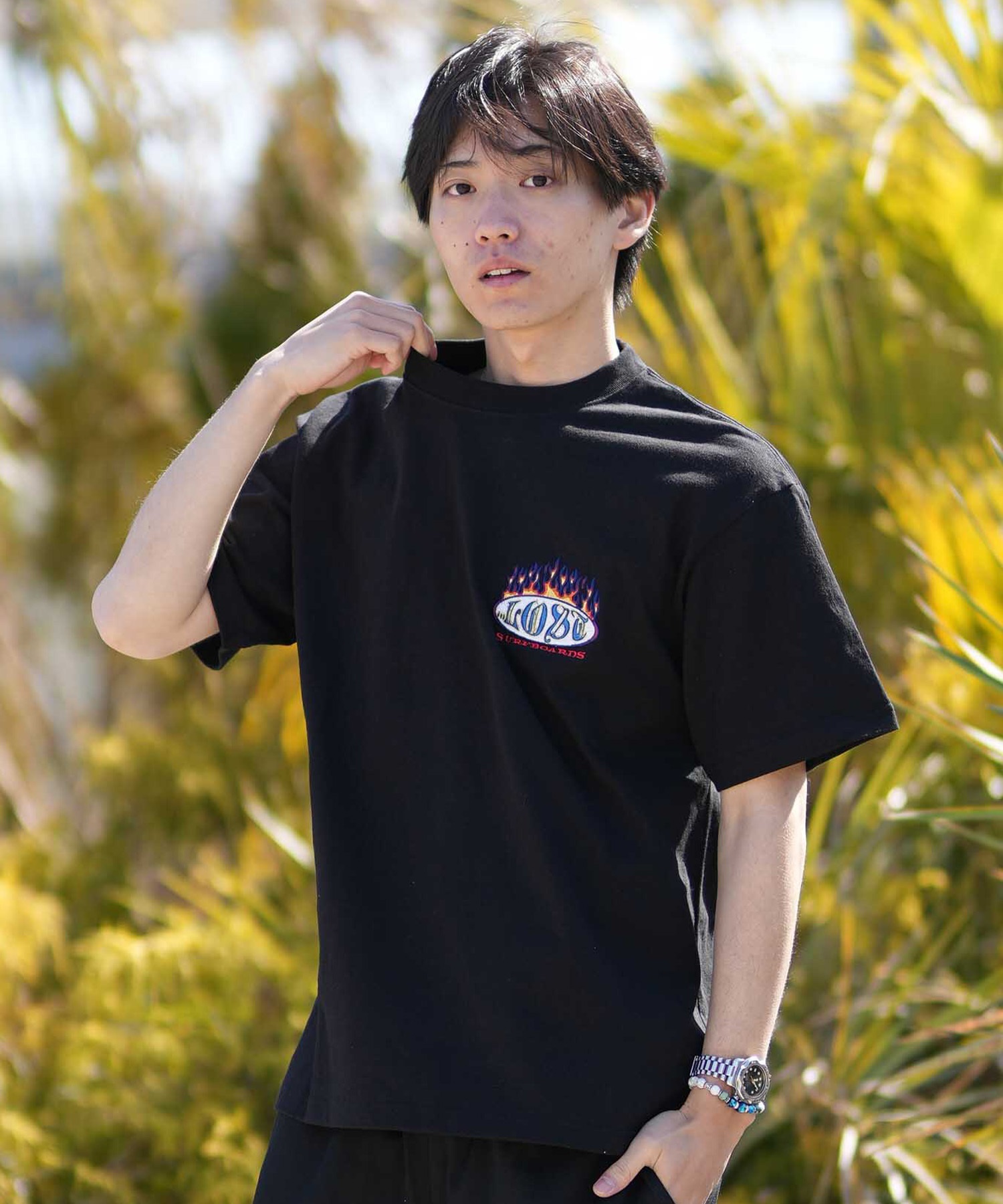 LOST ロスト 半袖 Tシャツ メンズ ロゴ FLAMER LOGO TEE LM6S-2107