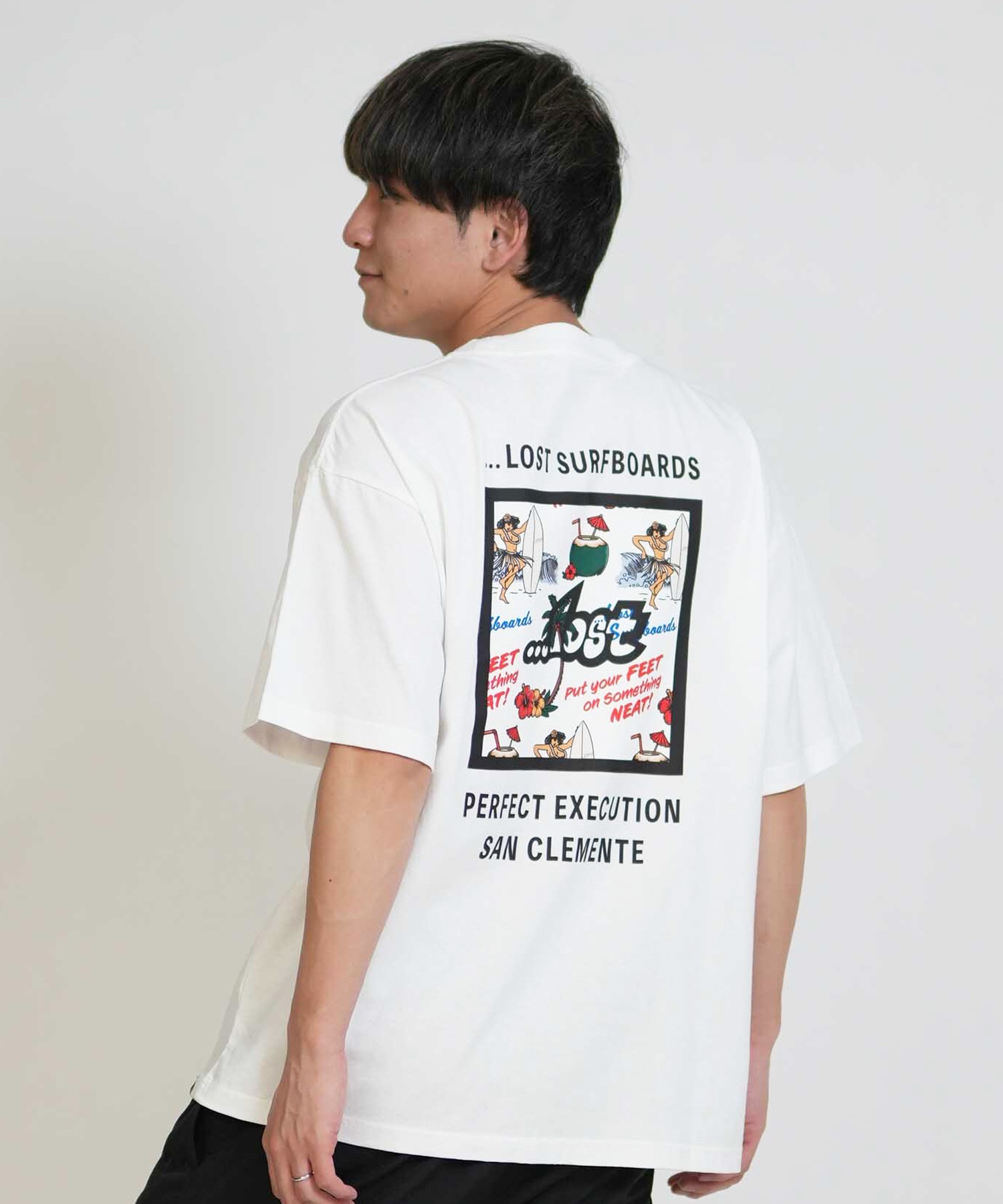 LOST ロスト 半袖 Tシャツ メンズ バックプリント MEYHEM FINE CURVES