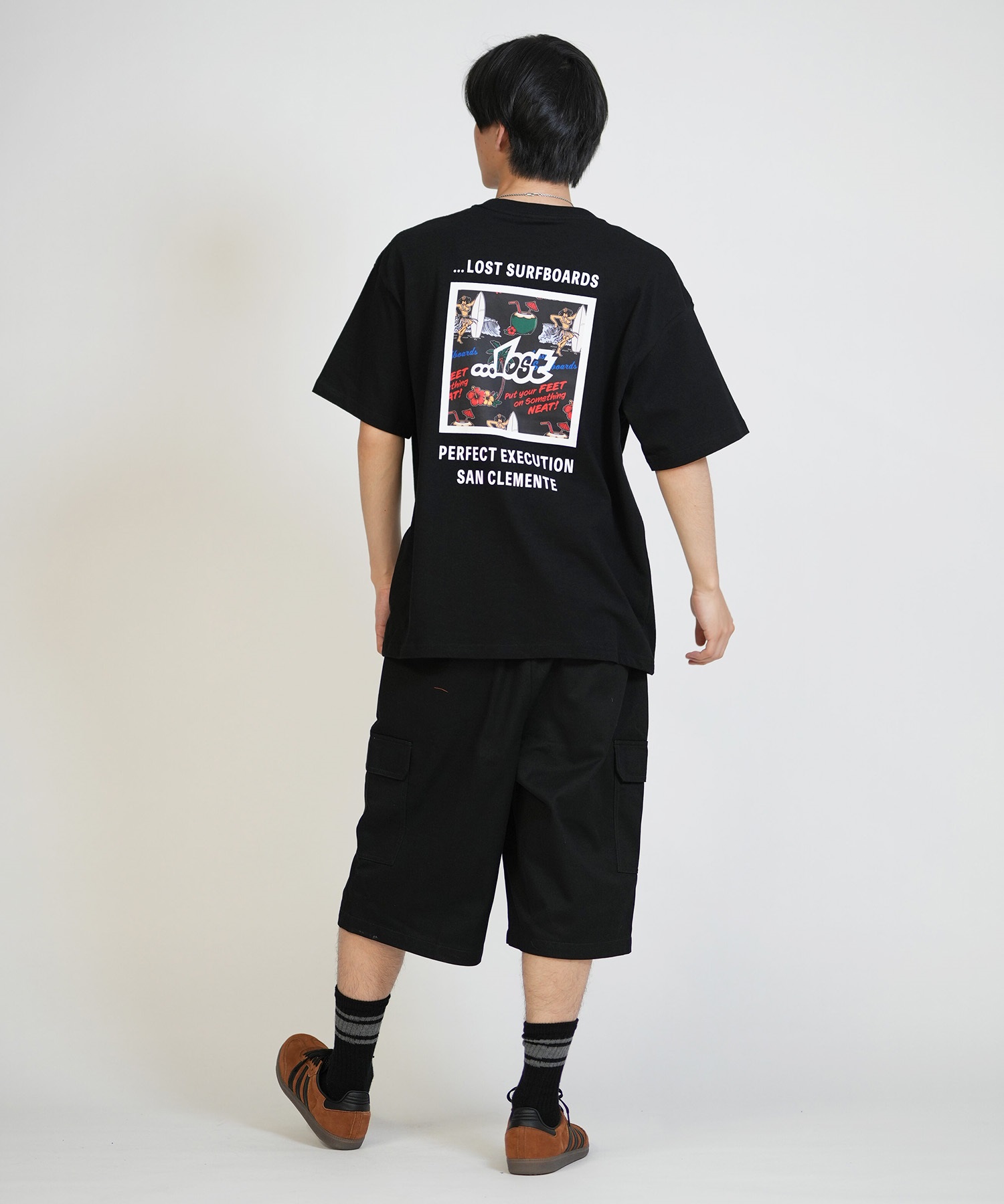 LOST ロスト 半袖 Tシャツ メンズ バックプリント MEYHEM FINE CURVES