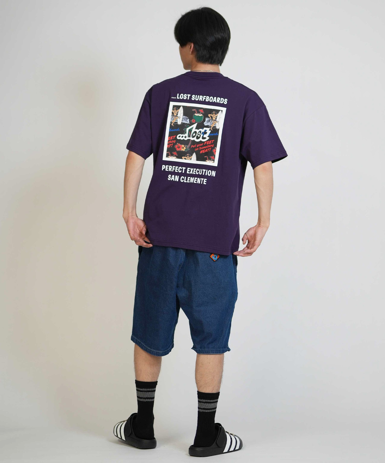 LOST ロスト 半袖 Tシャツ メンズ バックプリント MEYHEM FINE CURVES