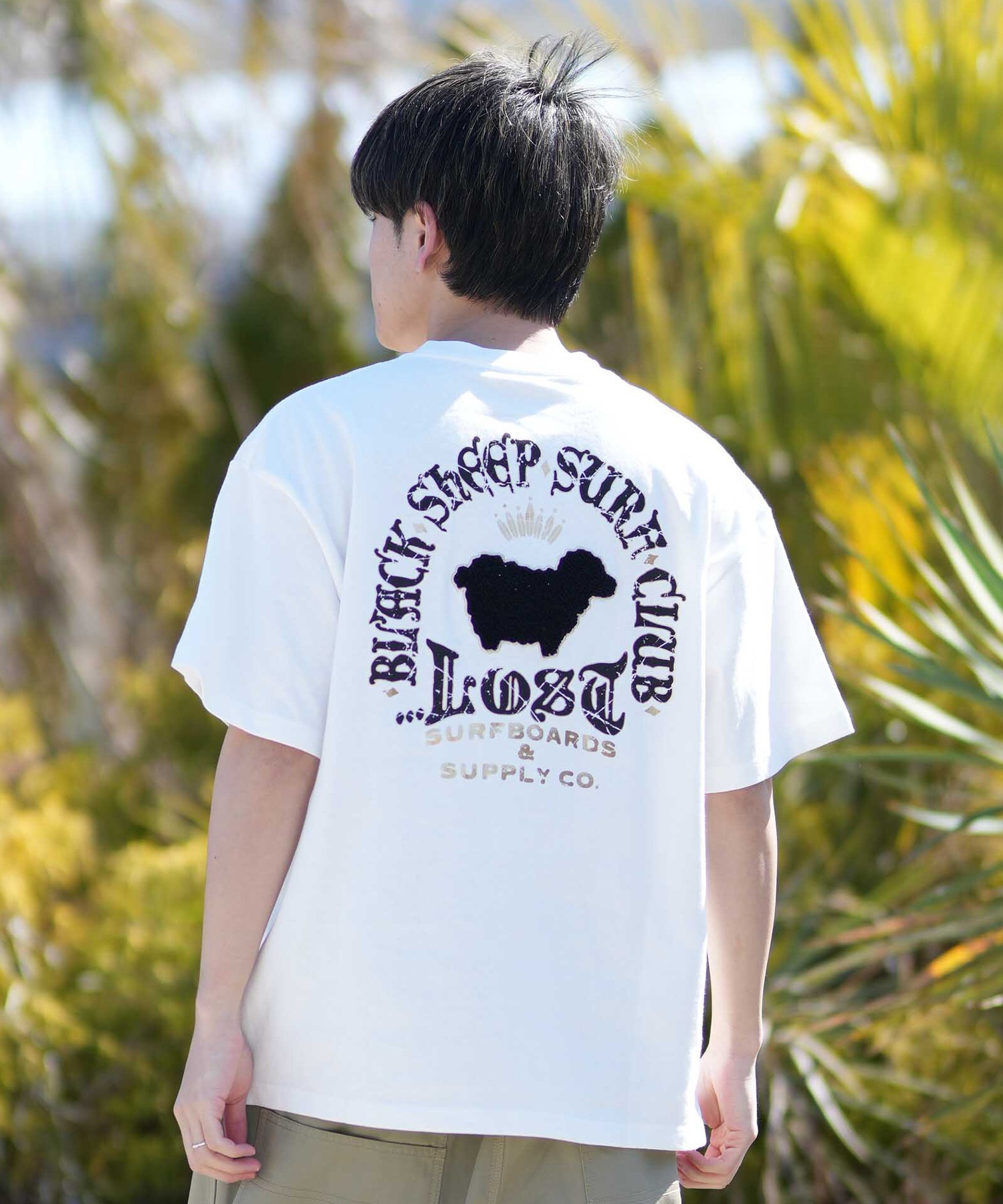 LOST ロスト 半袖 Tシャツ メンズ バックプリント THE FLOCKER TEE