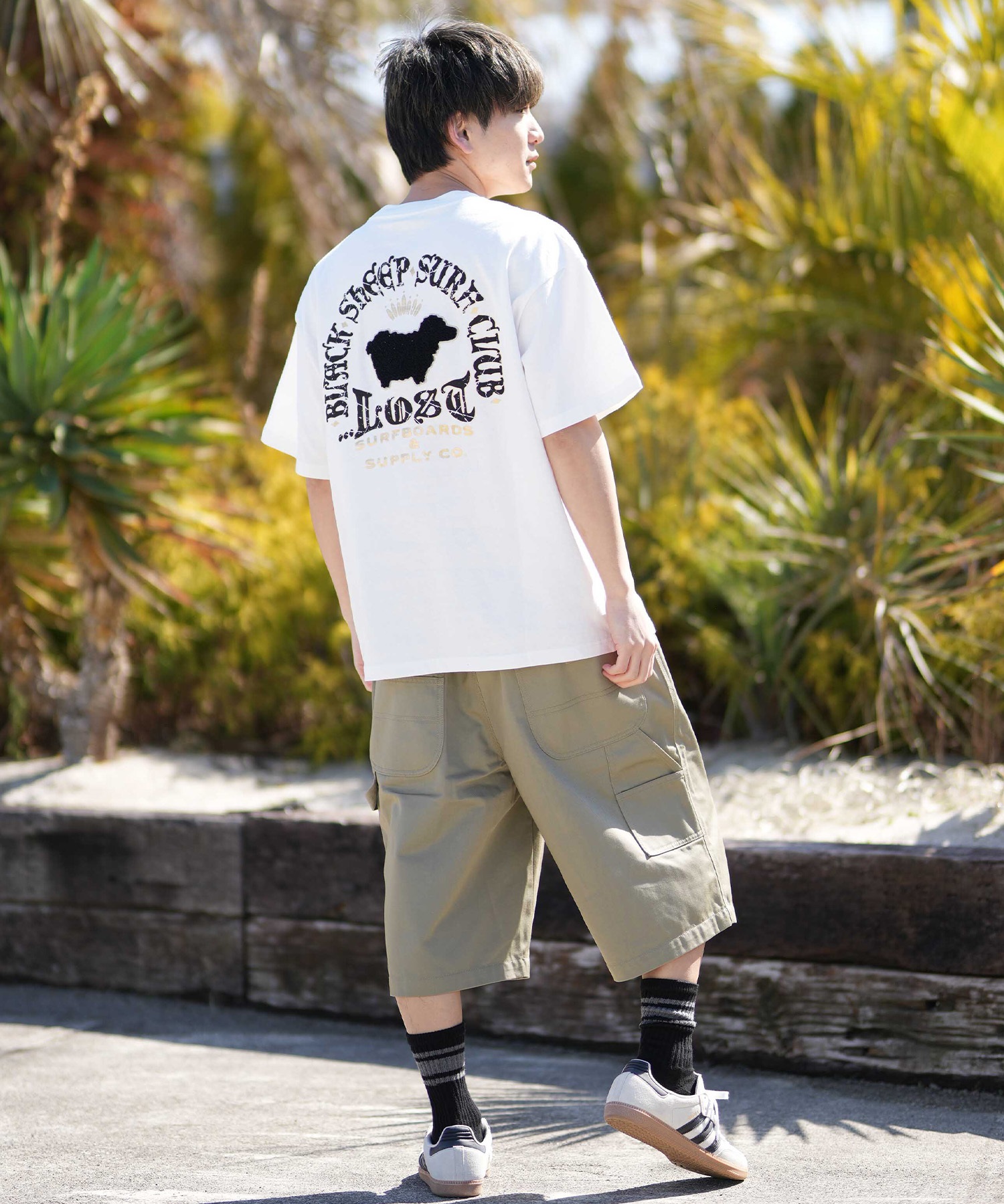 LOST ロスト 半袖 Tシャツ メンズ バックプリント THE FLOCKER TEE