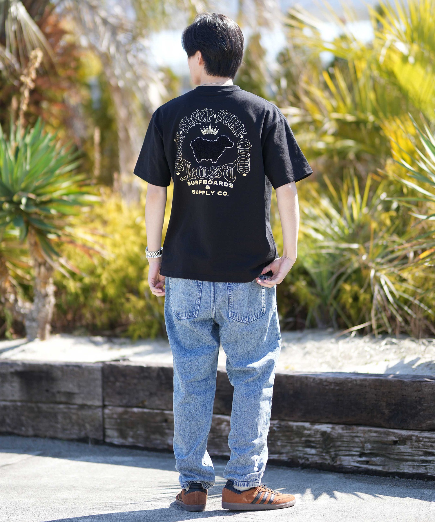 LOST ロスト 半袖 Tシャツ メンズ バックプリント THE FLOCKER TEE
