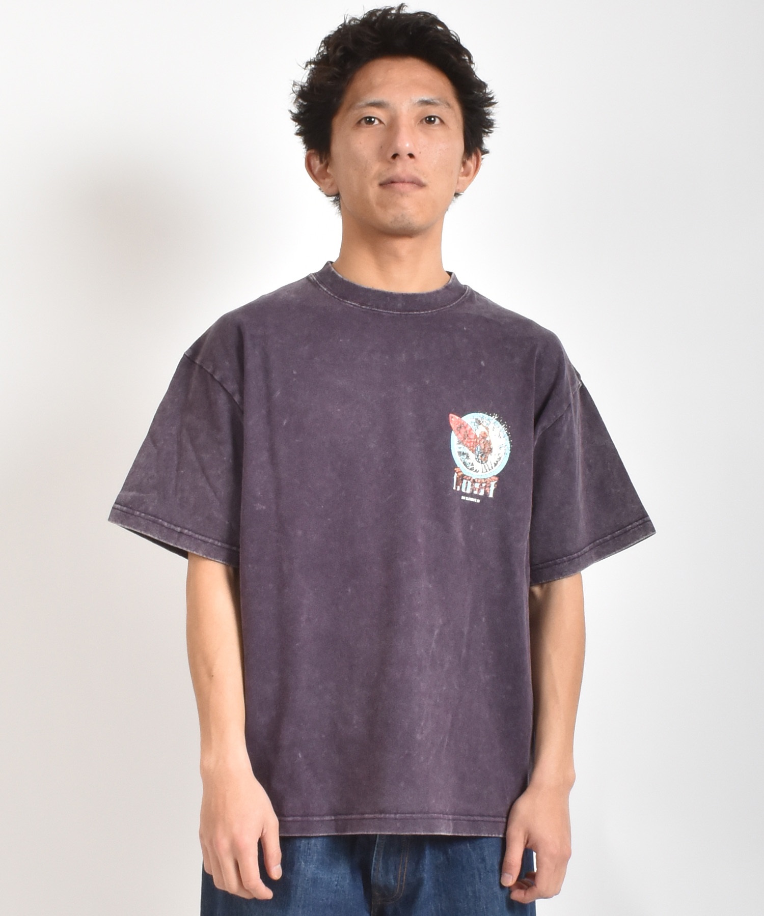 8SM1 90'sフロントプリントTシャツ　パープル　S インポート　古着 中古・古着通販】stussy (ステューシー) ロゴプリントTシャツ パープル