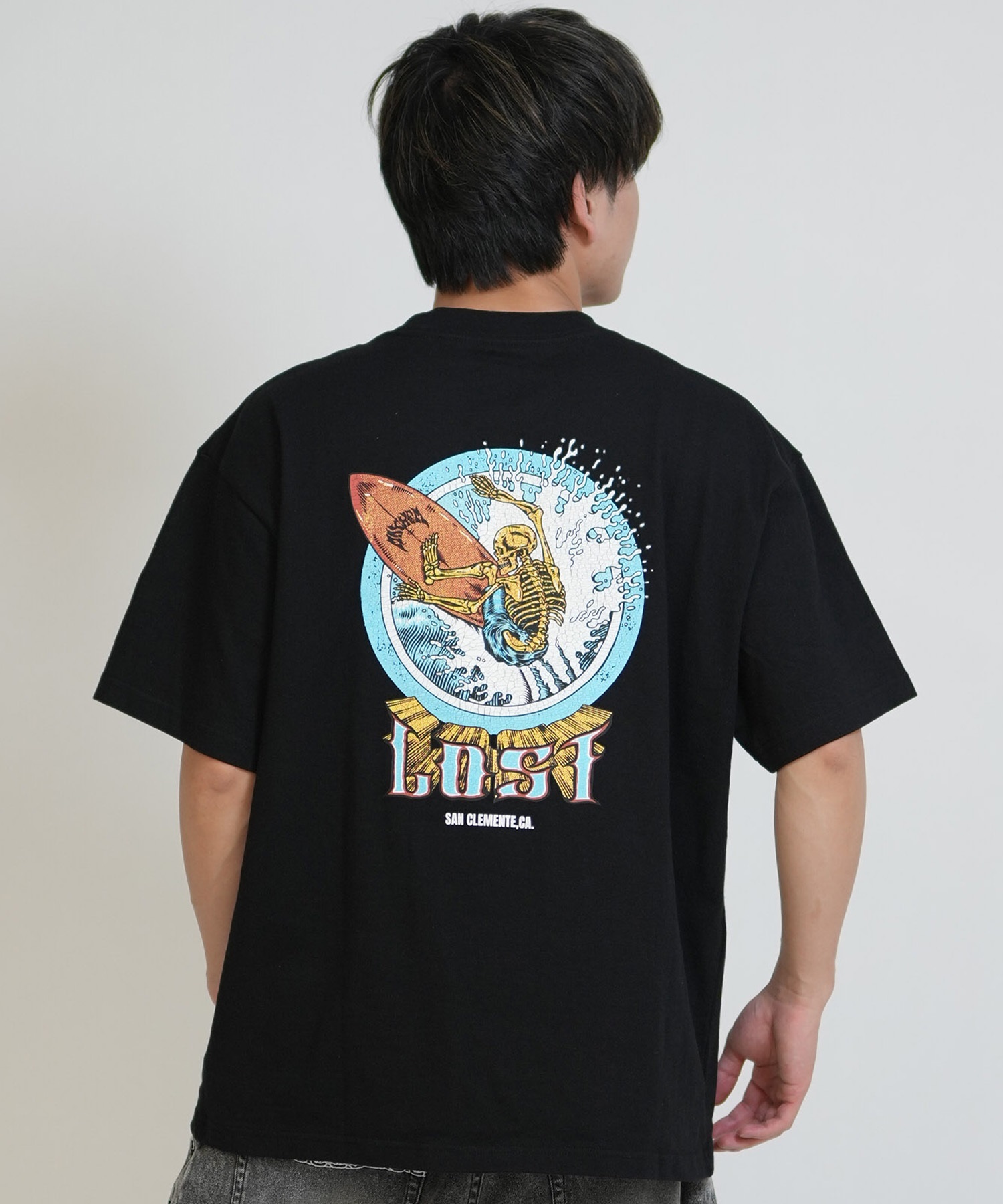 希少! らきすた Tシャツ lost ロスト 半袖 Tシャツ メンズ バックプリント AXIS TEE LM6S-2114