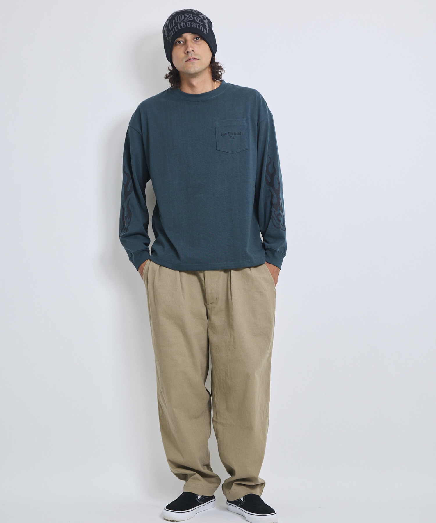 LOST ロスト 長袖 Tシャツ ロンT メンズ FLAME LS TEE LM6F-2202