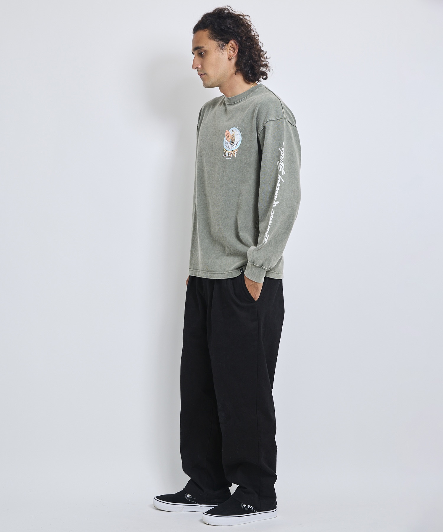 LOST ロスト 長袖 Tシャツ ロンT メンズ バックプリント AXIS LS TEE