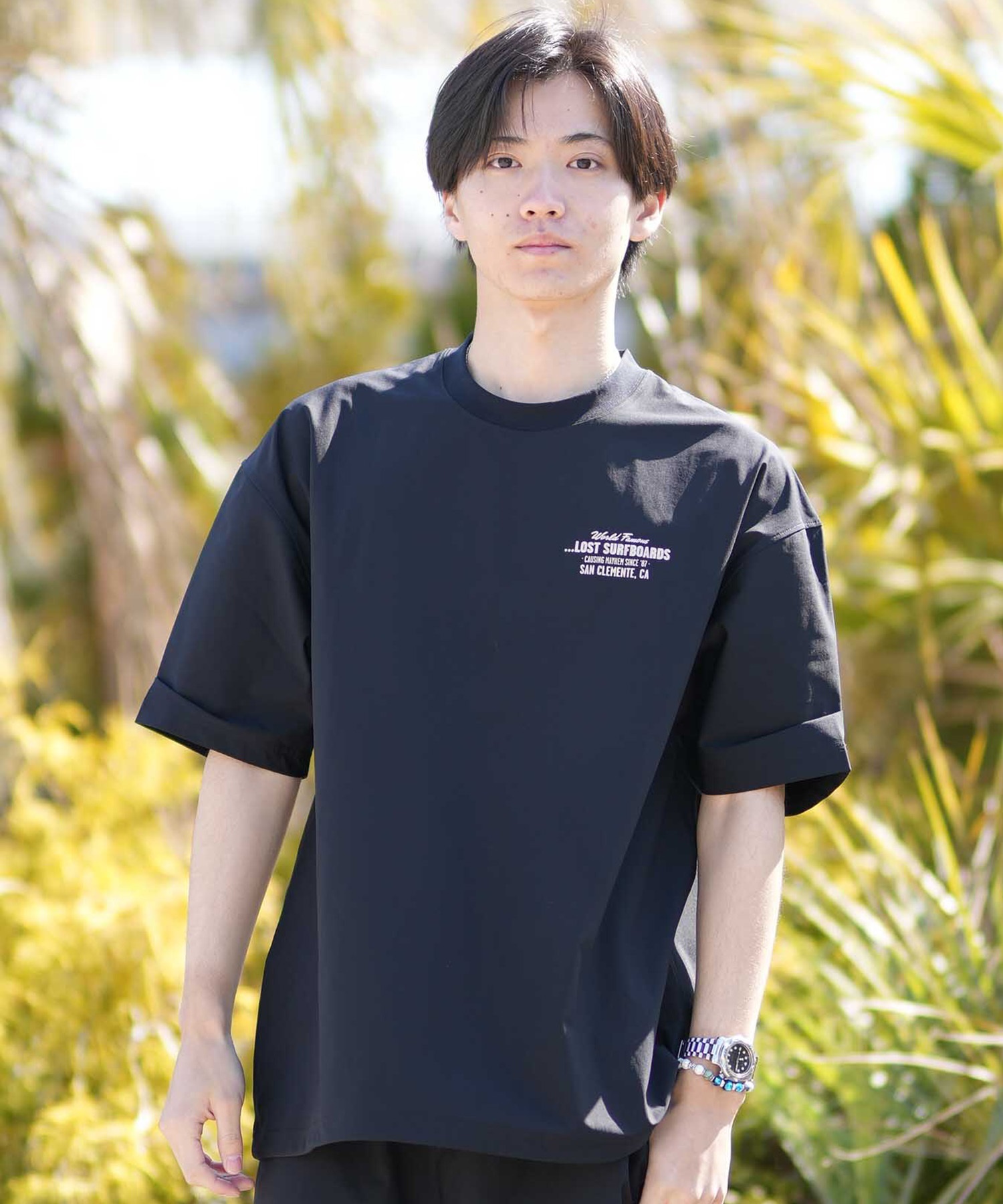LOST ロスト 水着 ラッシュガード 半袖 Tシャツ メンズ UVカット 吸汗