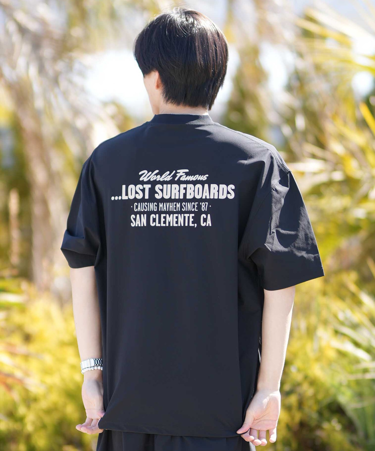 LOST ロスト 水着 ラッシュガード 半袖 Tシャツ メンズ UVカット 吸汗
