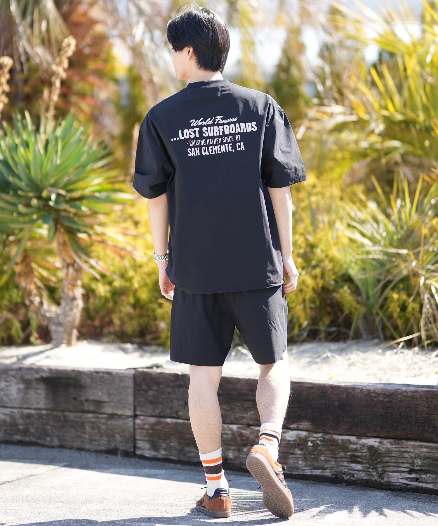 LOST ロスト 水着 ラッシュガード 半袖 Tシャツ メンズ UVカット 吸汗