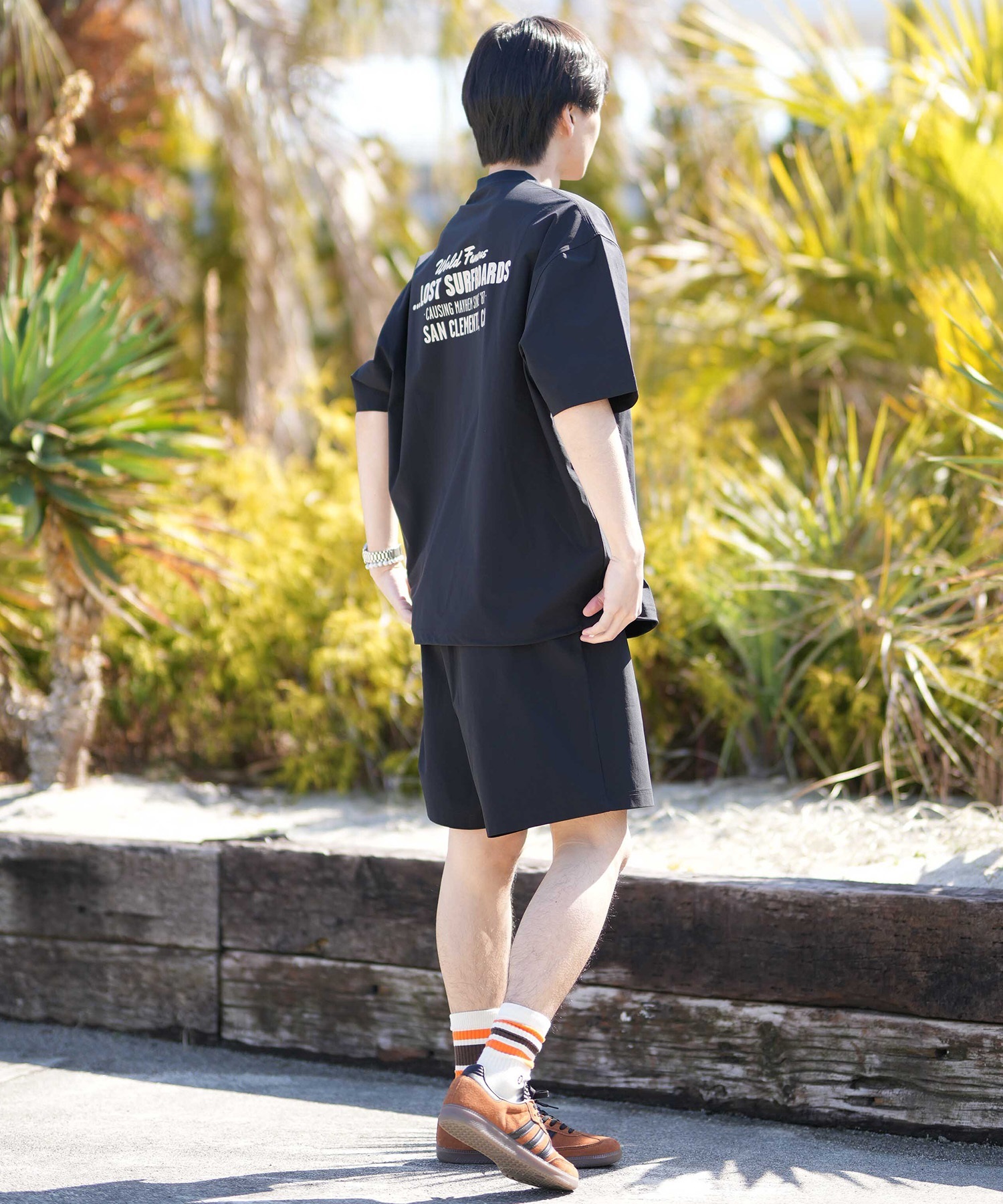 LOST ロスト 水着 ラッシュガード 半袖 Tシャツ メンズ UVカット 吸汗