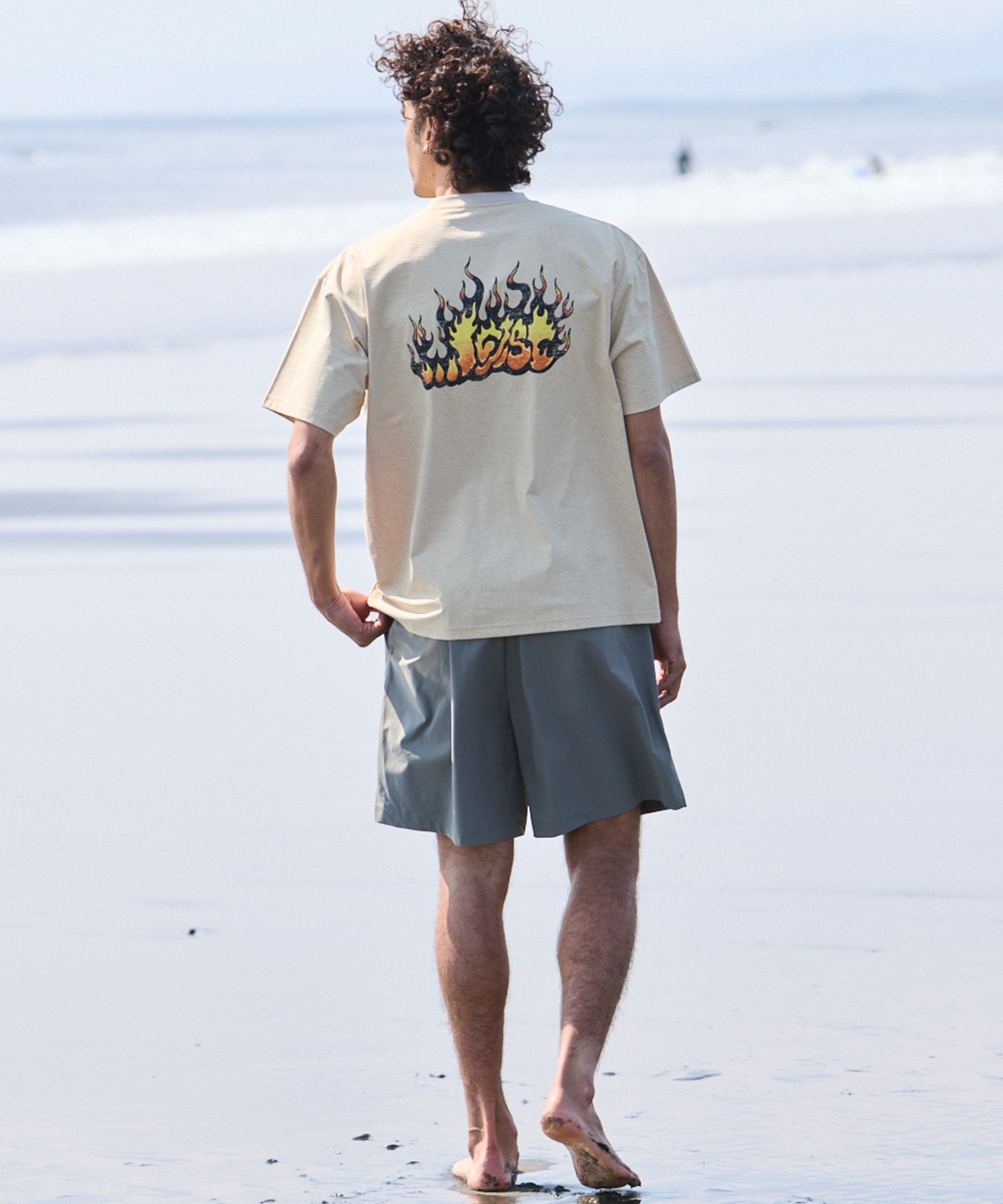 LOST ロスト 水着 ラッシュガード メンズ 半袖 Tシャツ UVカット 速乾 ストレッチ 水陸両用 LM6S-4302(WHT-M)