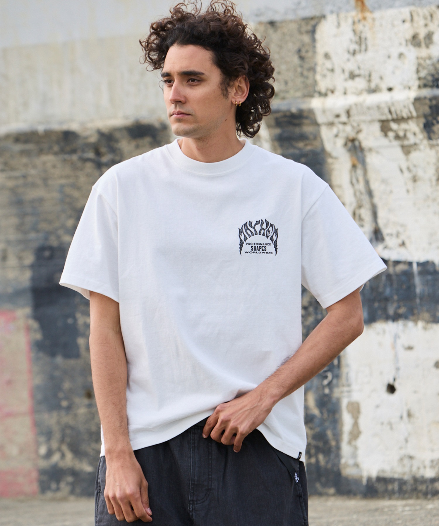 LOST ロスト 水着 ラッシュガード メンズ 半袖 Tシャツ UVカット 速乾 ストレッチ 水陸両用 LM6S-4303(WHT-M)