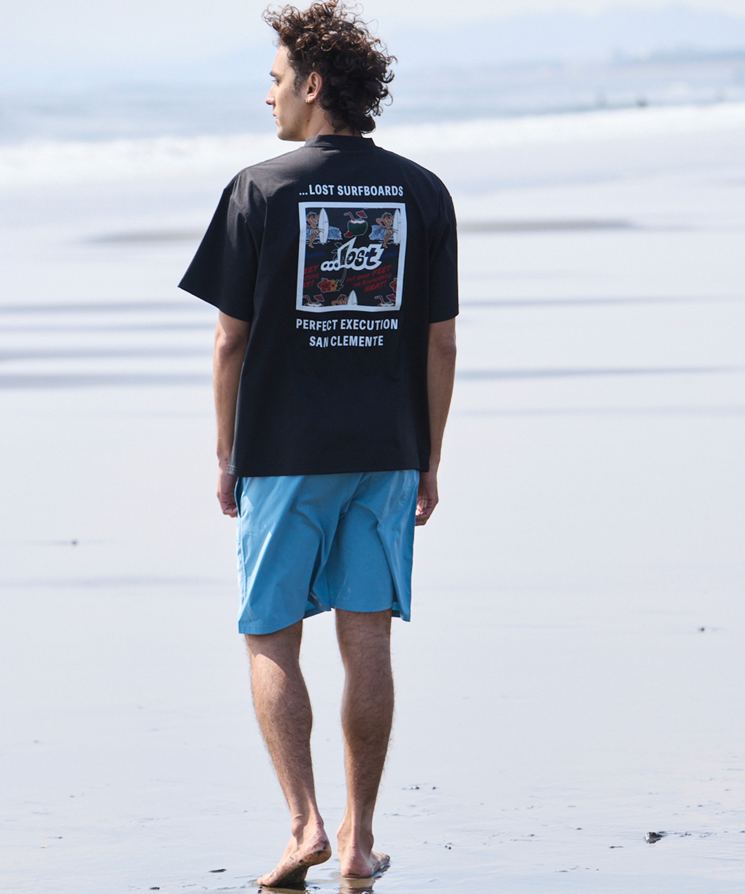 LOST ロスト 水着 ラッシュガード メンズ 半袖 Tシャツ UVカット 速乾 ストレッチ 水陸両用 LM6S-4304(WHT-M)