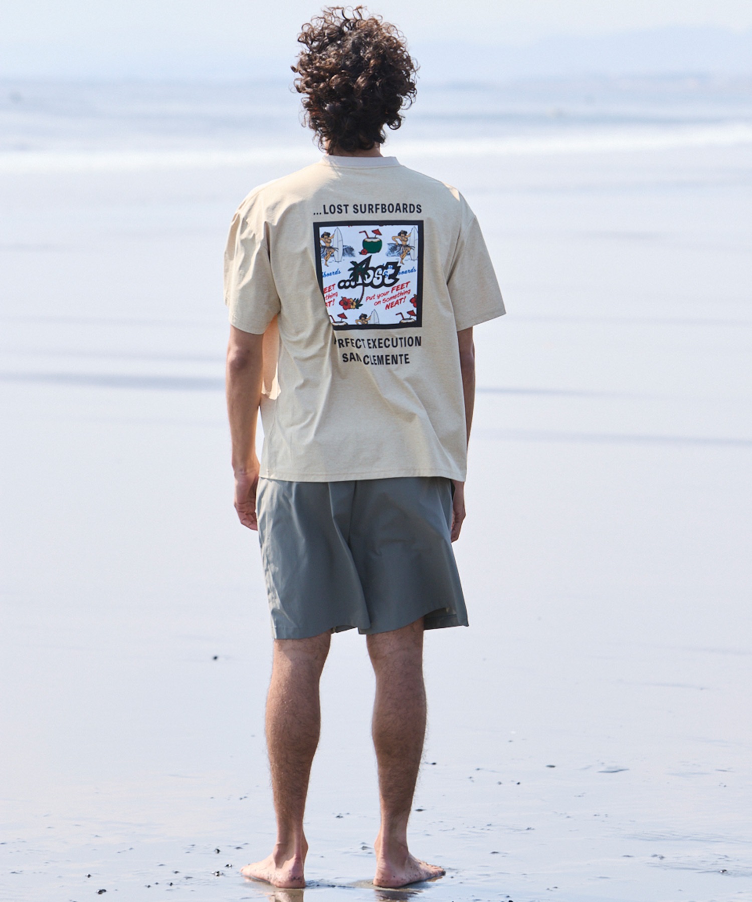 LOST ロスト 水着 ラッシュガード メンズ 半袖 Tシャツ UVカット 速乾 ストレッチ 水陸両用 LM6S-4304(WHT-M)