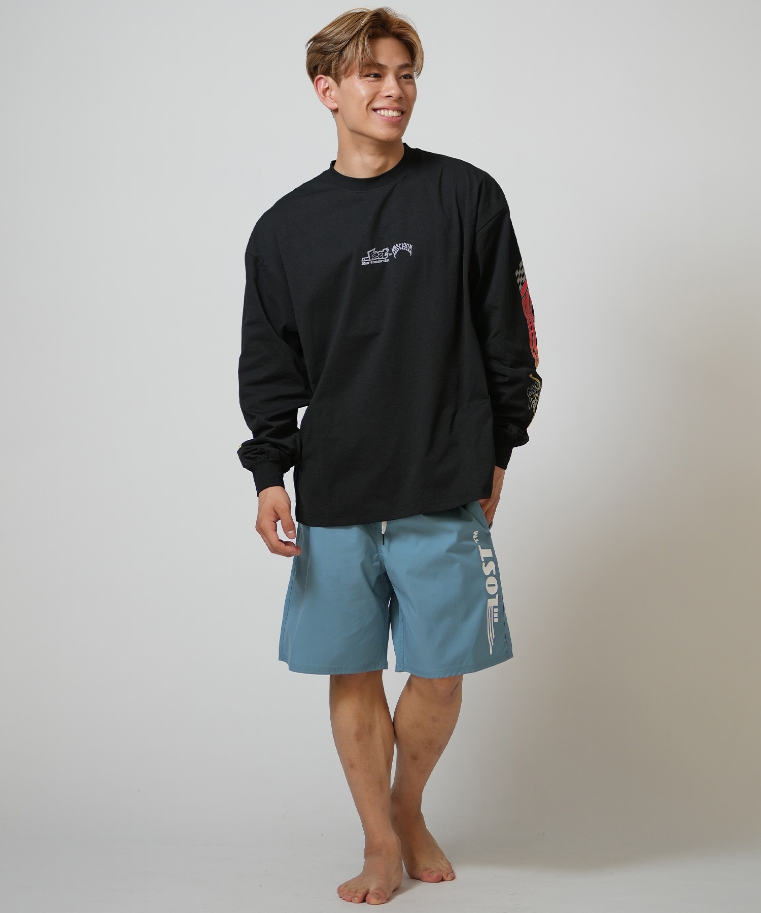 lost ロスト 水着 ラッシュガード 長袖 Tシャツ ロンT メンズ UVカット