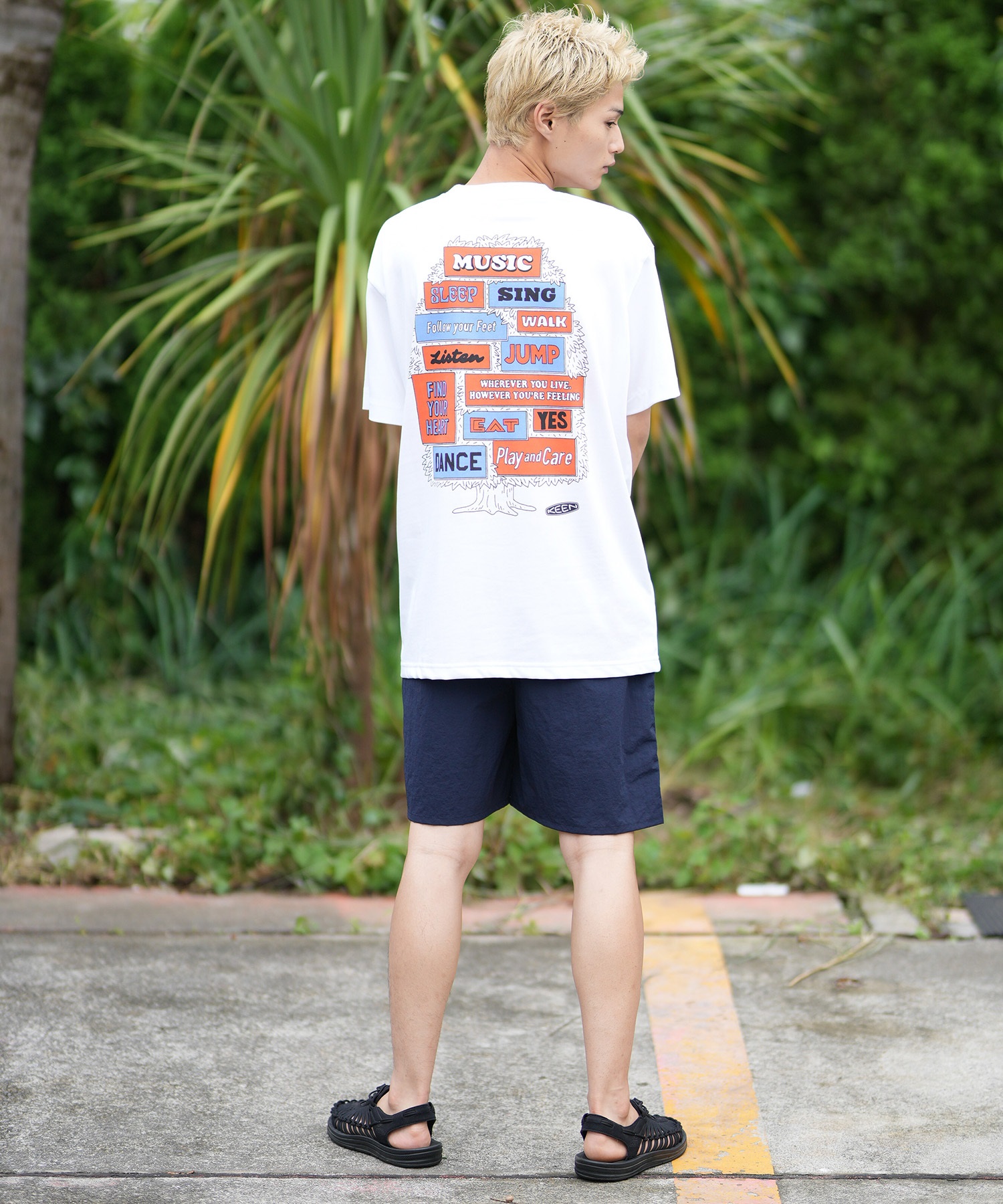 KEEN キーン 半袖 Tシャツ メンズ バックプリント OC RP SIGNBOARD TEE