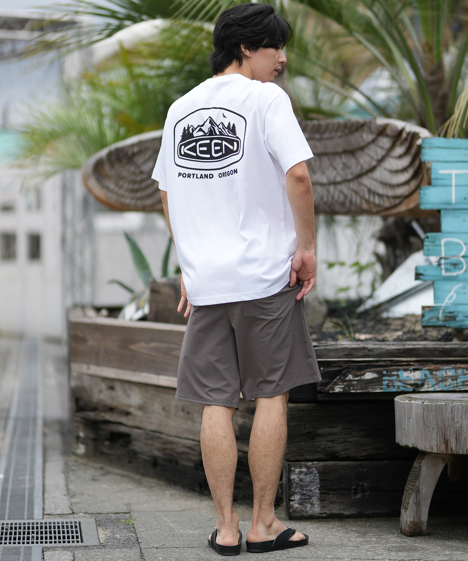 KEEN キーン 半袖 Tシャツ メンズ ロゴ バックプリント 吸汗速乾