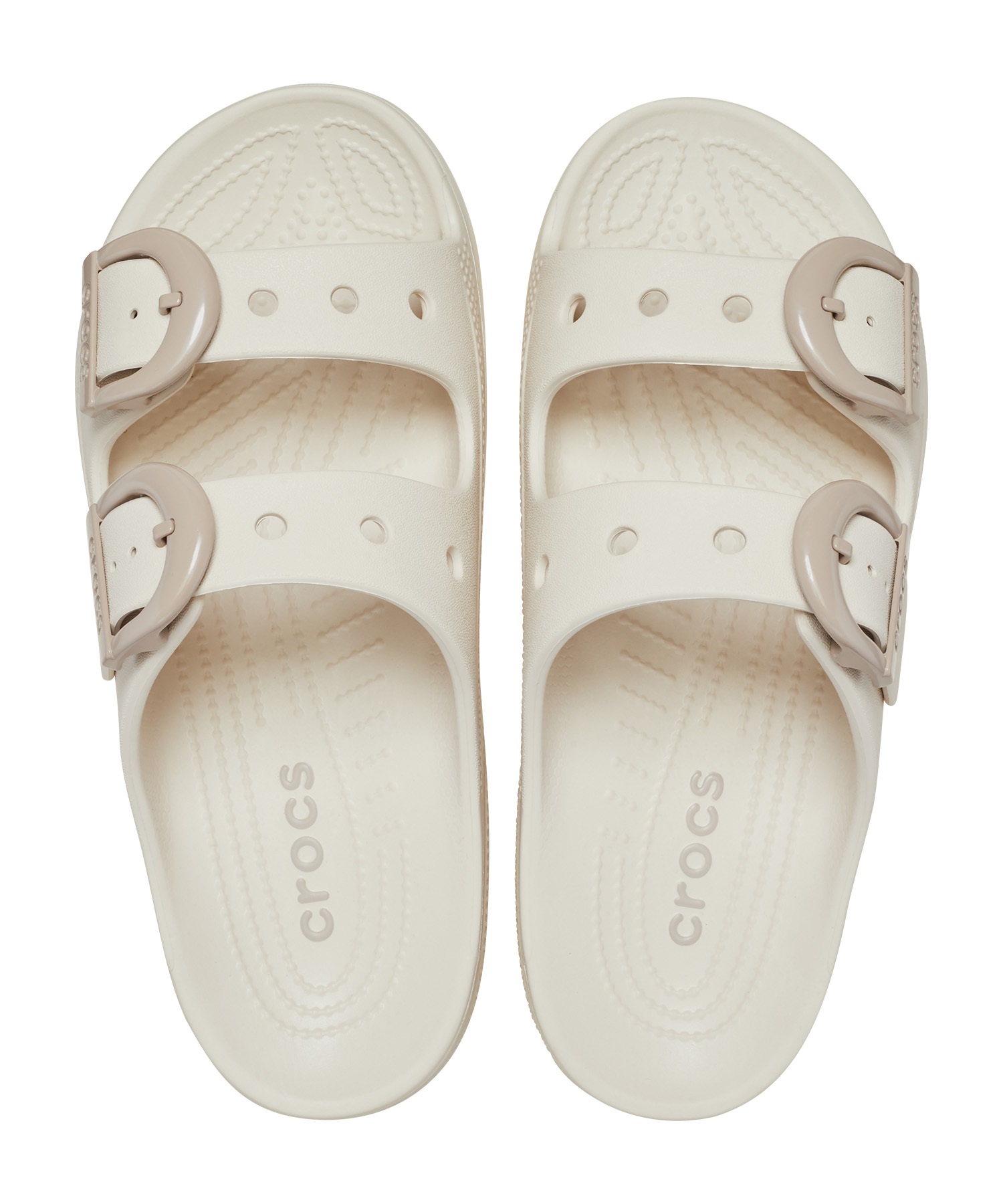 CROCS ササリ W8 ビーチサンダル ホワイト/カーキ CROCS クロックス サンダル レディース 軽量 SATURDAY ENAMEL BUCKLE