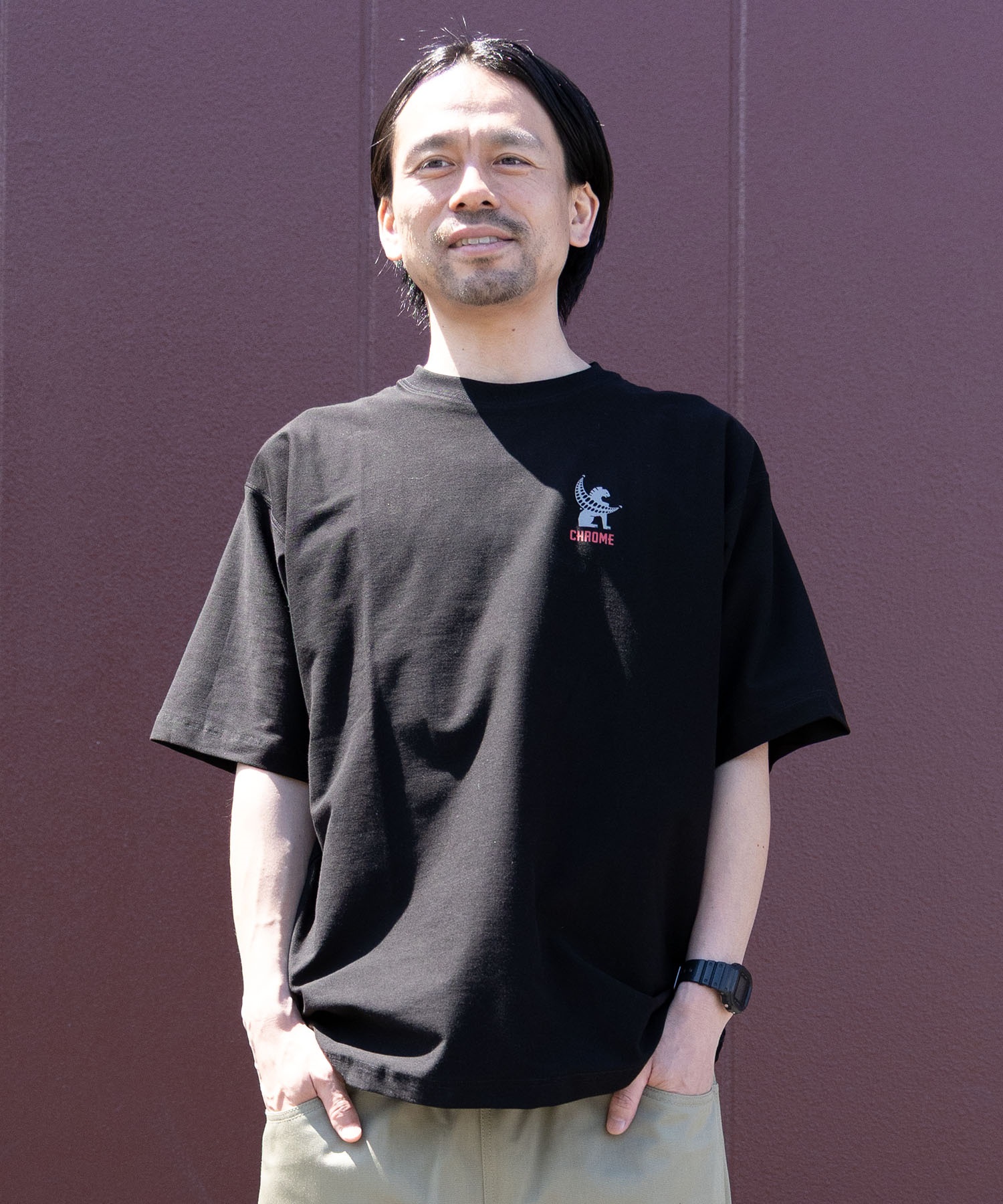 CHROME クローム 半袖 Tシャツ メンズ UVカット 接触冷感 遮熱 JP284BK