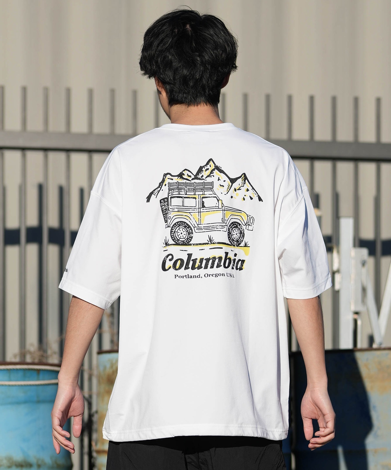 Columbia コロンビア 半袖 Tシャツ メンズ バックプリント 吸湿速乾 UV